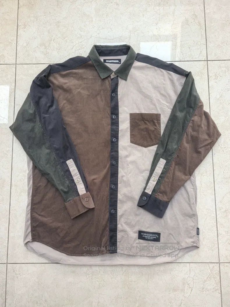 Neighborhood Neighborhood Corduroy Patchwork Long Sleeve Shirt Size US XL / EU 56 / 4 - 1 Thumbnail