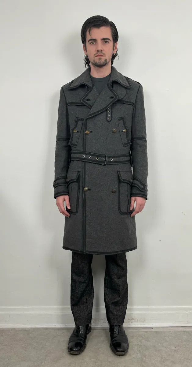 Dolce & Gabbana AW2009 Dolce & Gabbana Grey Wool Officer Trench Coat Size US M / EU 48-50 / 2 - 3 Thumbnail