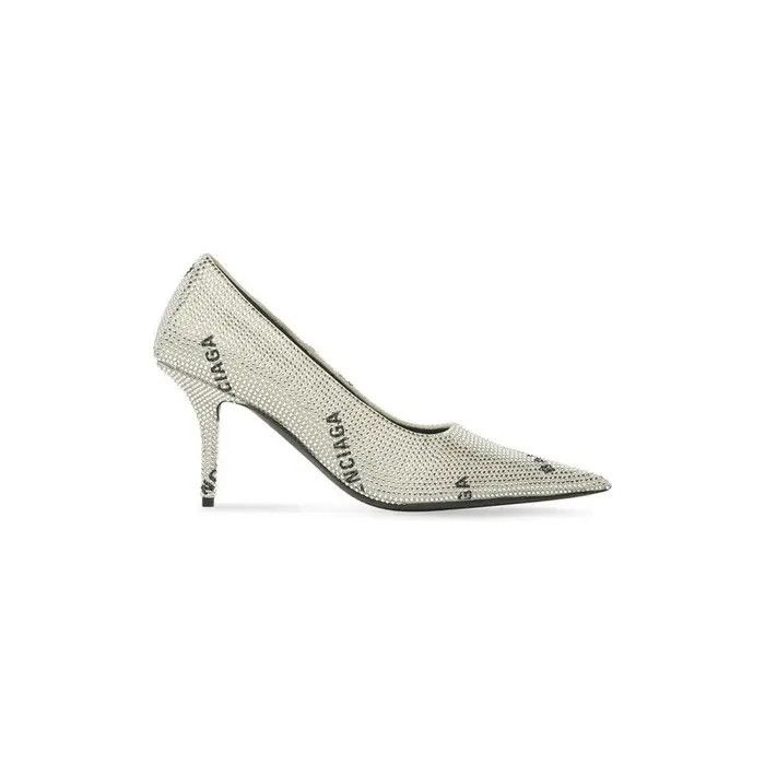 Balenciaga o1w1db10526 Square Knife 80mm Pumps With Allover in Silver Size US 6 / IT 36 - 1 Thumbnail
