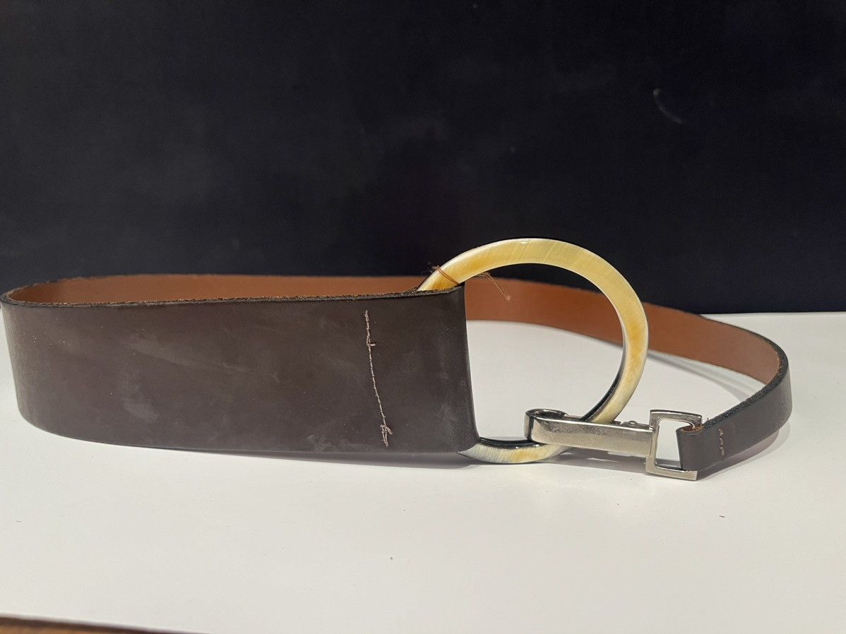 Vintage De Renaudin Large Horn Mini Fastener Circle Buckle Belt Size ONE SIZE - 1 Thumbnail