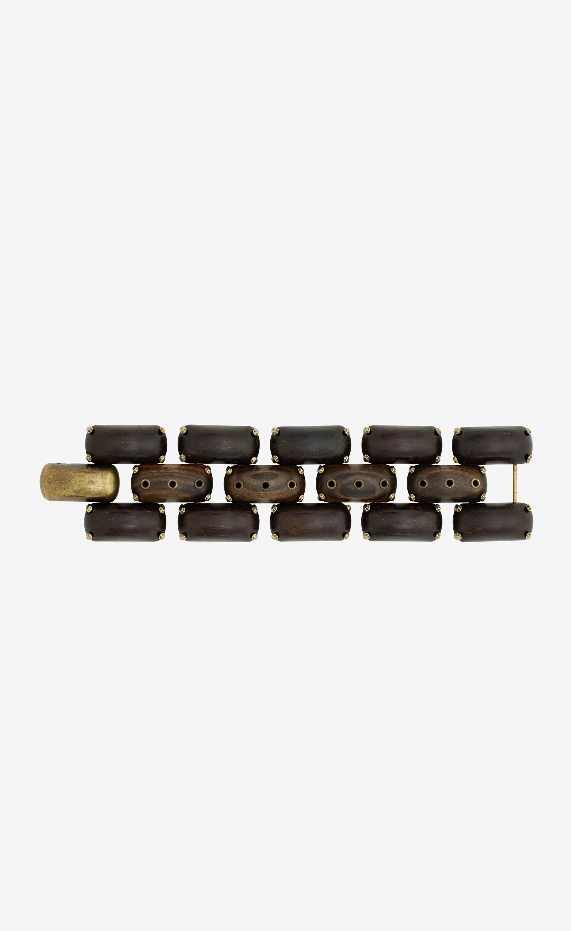 Saint Laurent Paris o1s1wg110325 Size: S / 740252 Bracelet in Bamboo, Wood Size ONE SIZE - 4 Thumbnail
