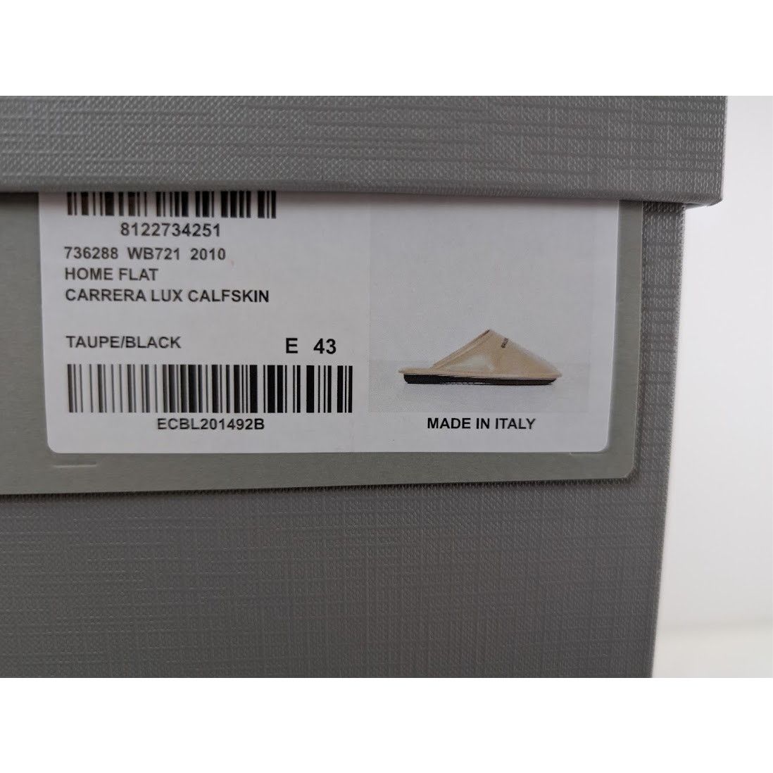 Balenciaga o1rshd1 Carrera Lux Calfskin Home Flat Slipper Taupe/Black Size US 10 / EU 43 - 18 Thumbnail