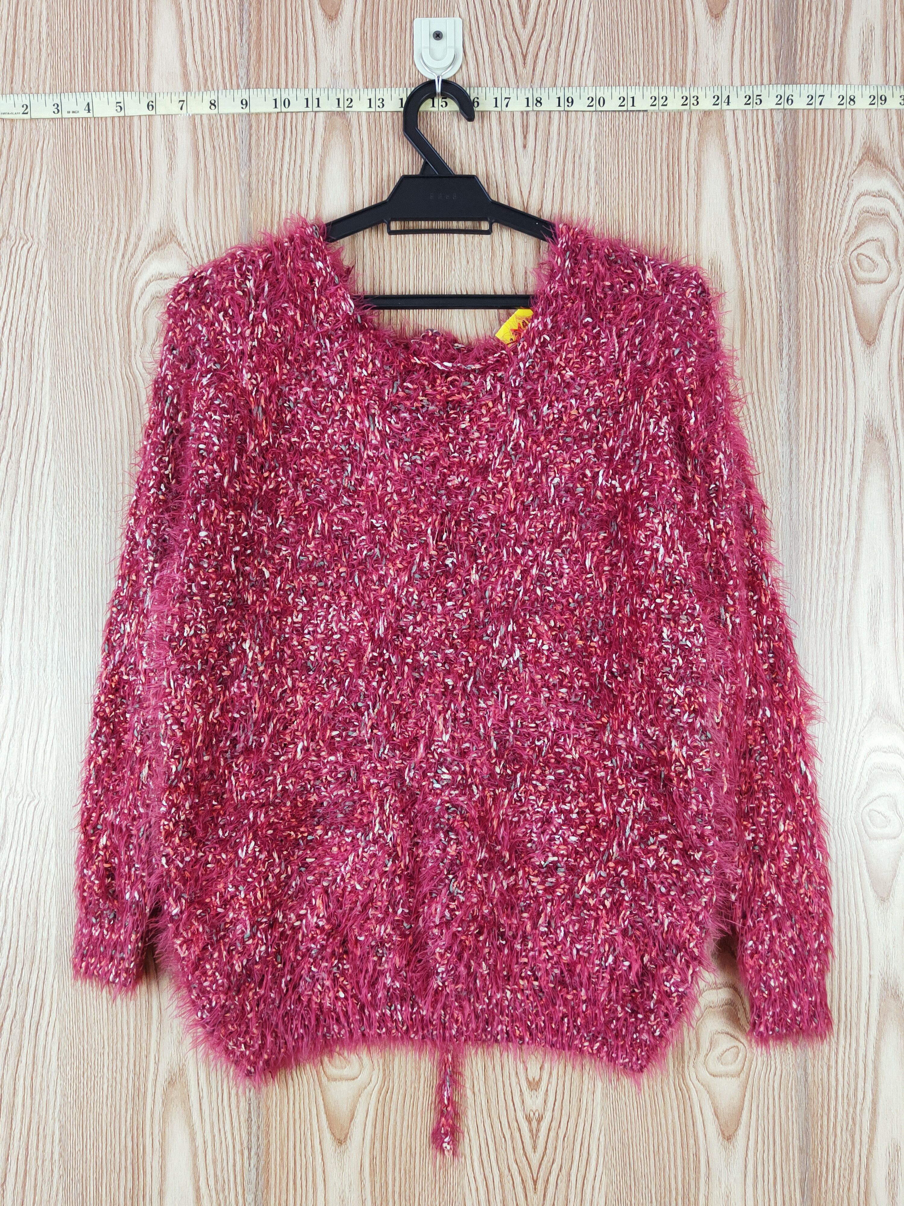 Japanese Brand × Vintage Japan Maroon Shag Shaggy Fur Mohair Knitwear #W756 Size M / US 6-8 / IT 42-44 - 1 Thumbnail