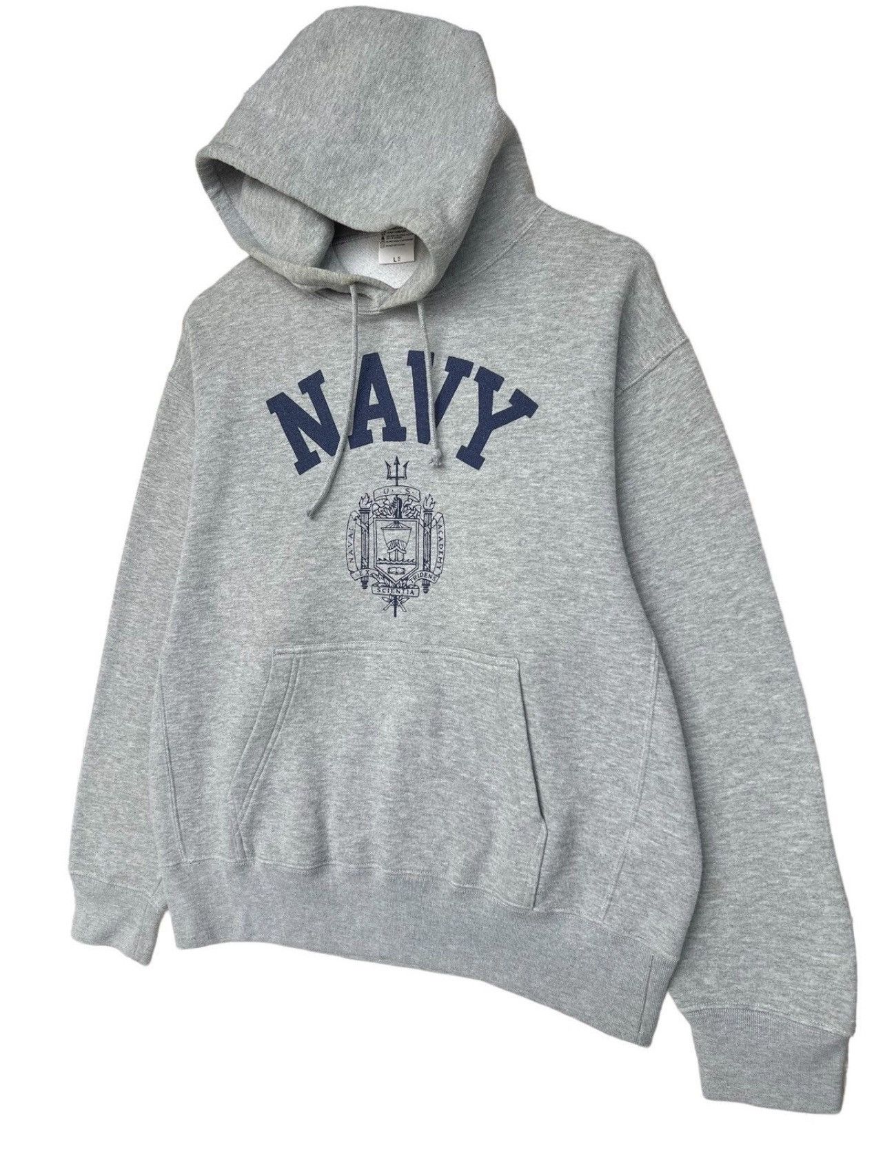 Vintage Navy Spellout Hoodie Usa Navy Logo Baggy Hoodie Size L / US 10 / IT 46 - 3 Thumbnail