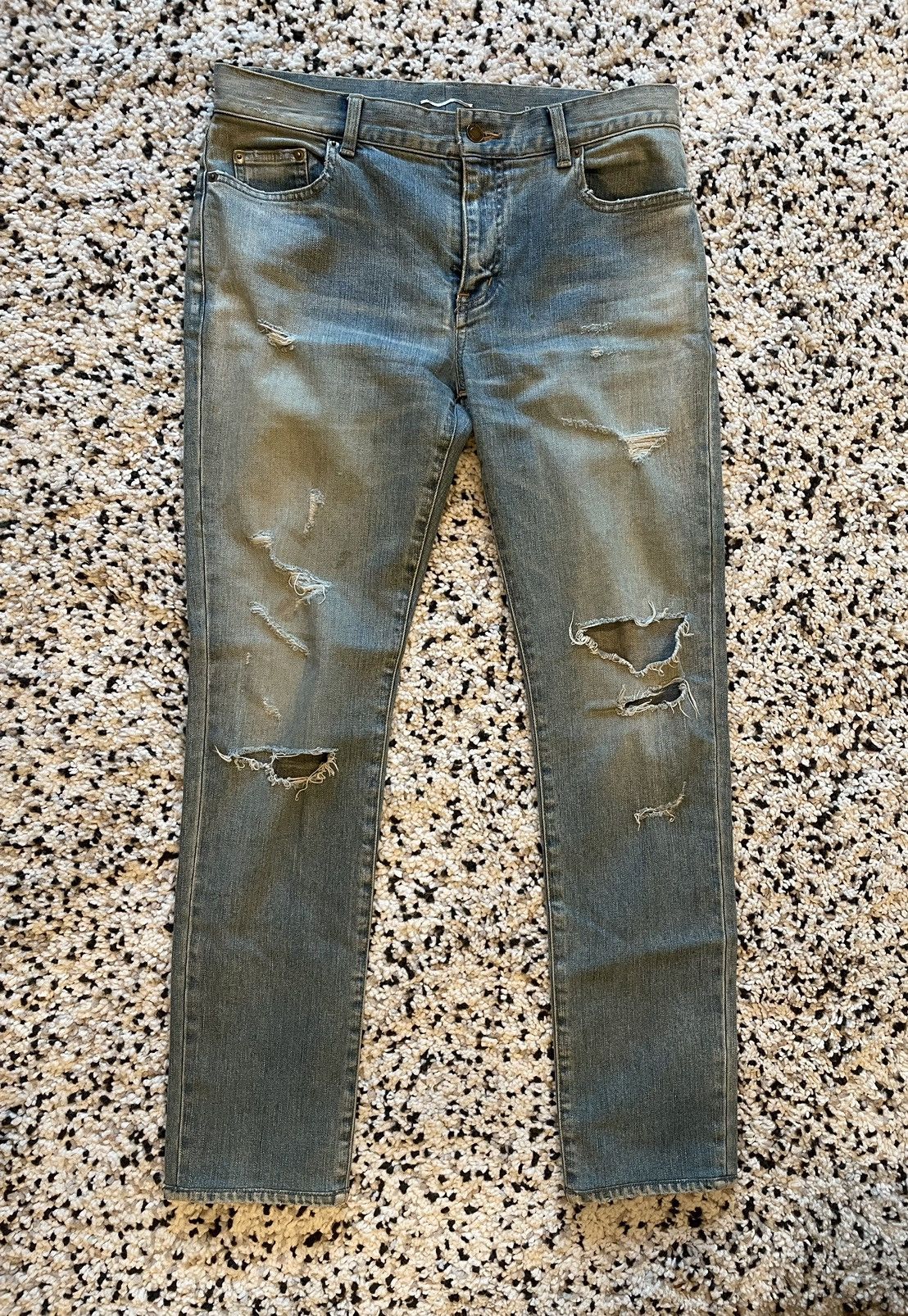 Saint Laurent Paris Distressed D 02 Denim | Grailed