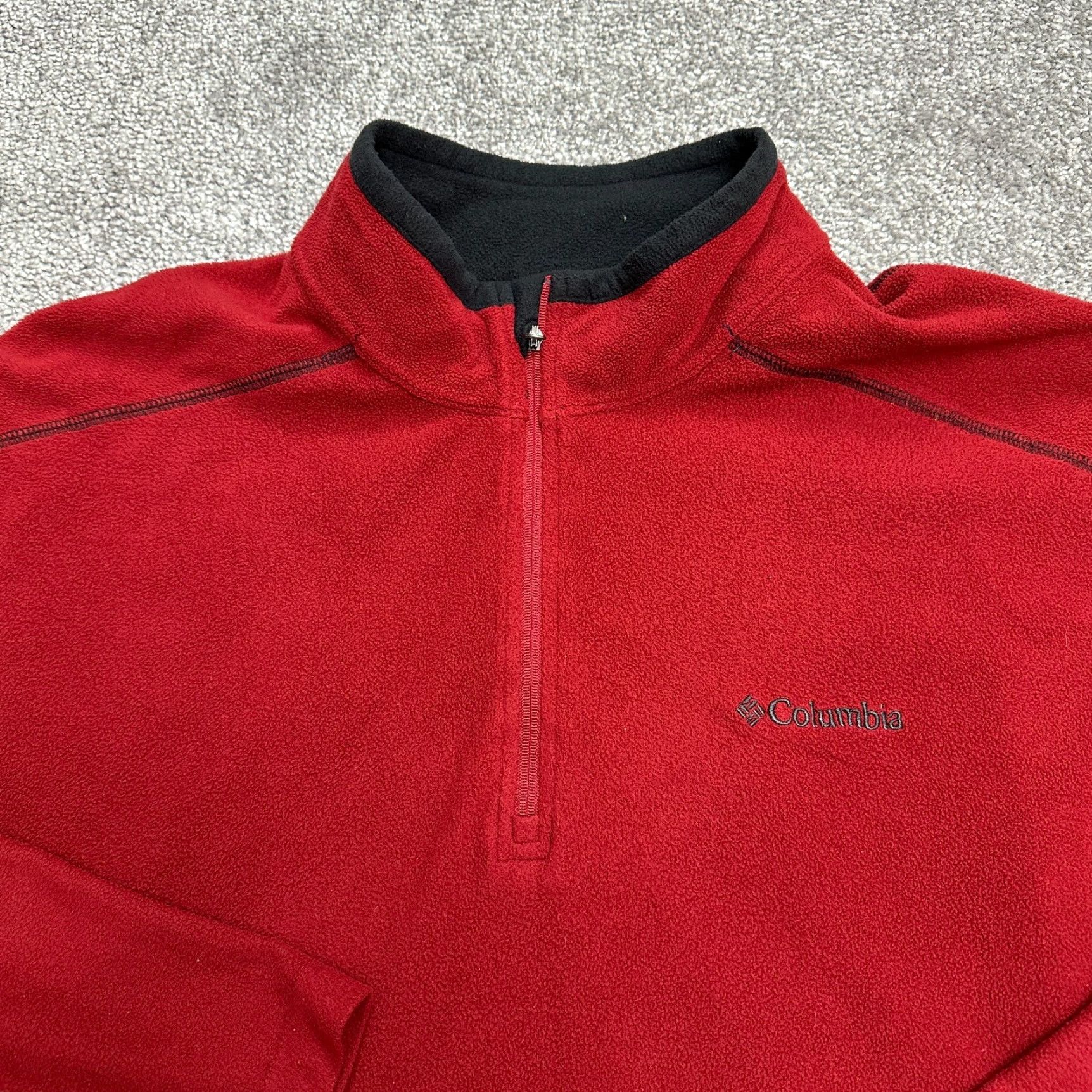 Vintage Columbia Klamath Range Fleece Jacket Mens Large Red Black 1/4 Zip Outdoor Hiking Size US L / EU 52-54 / 3 - 3 Thumbnail