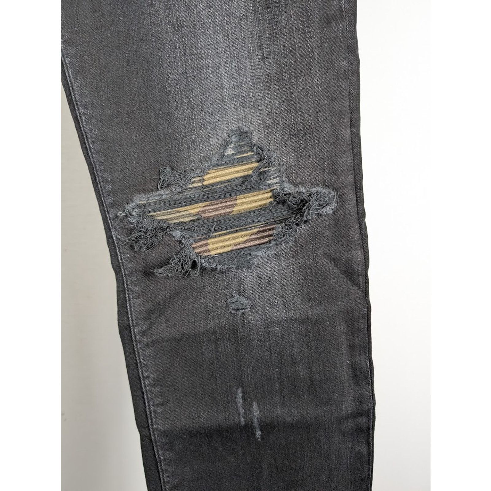 Amiri o1rshd1 Leather Camo MX1 Jeans in Aged Black Size US 29 - 6 Thumbnail
