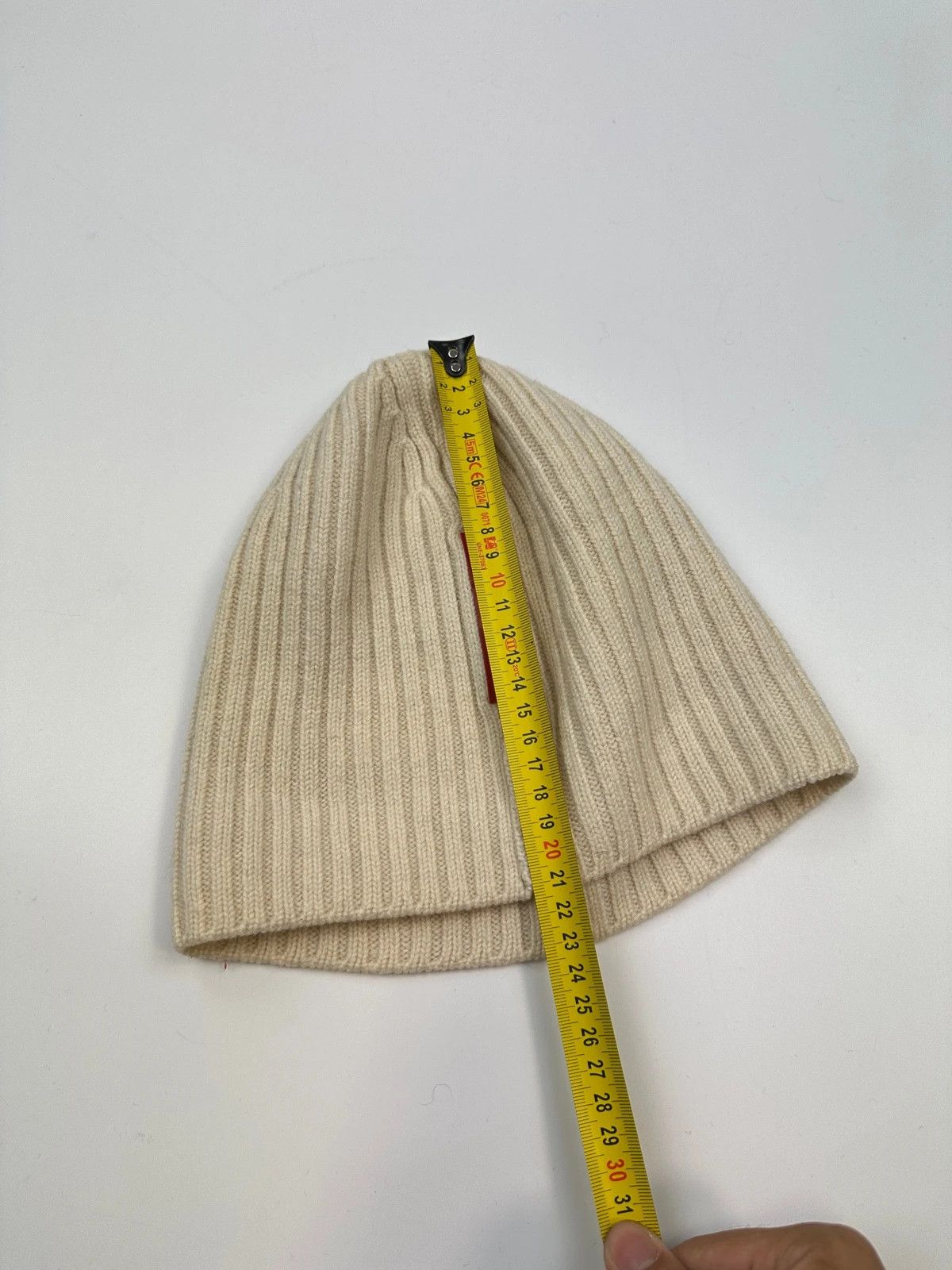 Prada Prada Sport FW2006 Cream White Ribbed Wool Beanie RedTab Size ONE SIZE - 8 Thumbnail
