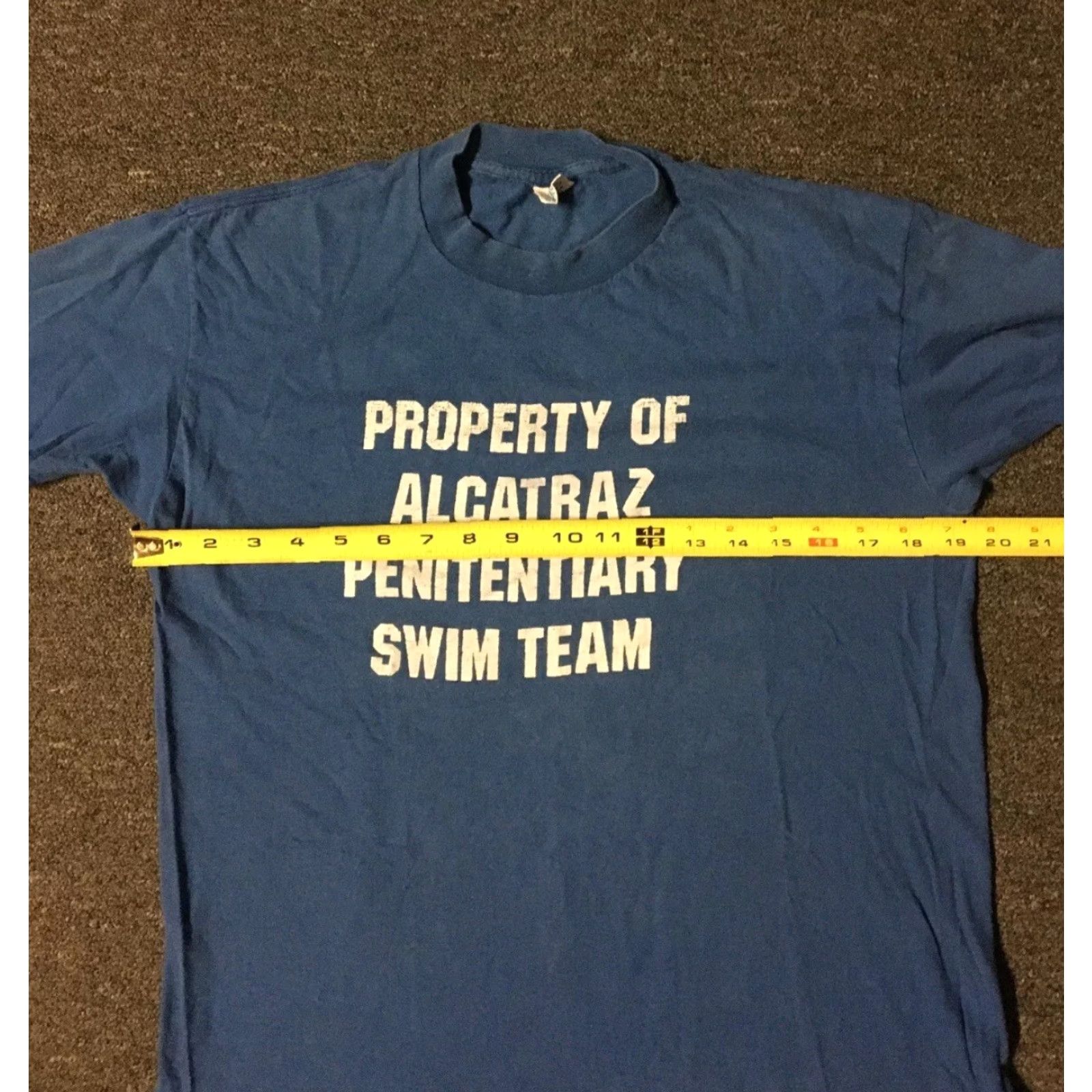 Swims Vtg 1982 Alcatraz Prison Swim Team Shirt S M USA Belton Blue Men Short Sleeve T-Shirt Sports 80s 90s Jail Humor Humor Size US S / EU 44-46 / 1 - 7 Thumbnail