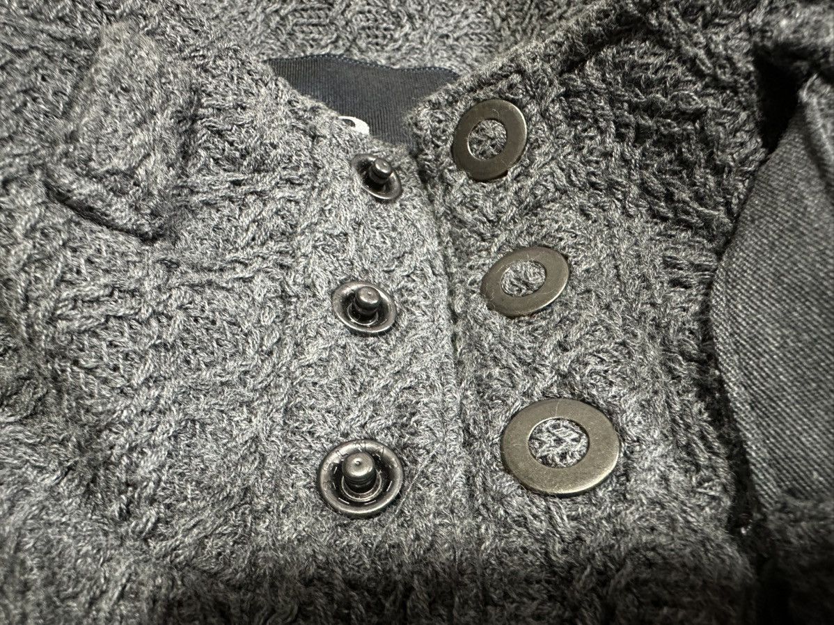 If Six Was Nine × Japanese Brand × Tornado Mart 🔥Y2K Archived Tornado Mart Cable Knit Snap Button Belt Shirt Size US L / EU 52-54 / 3 - 12 Thumbnail