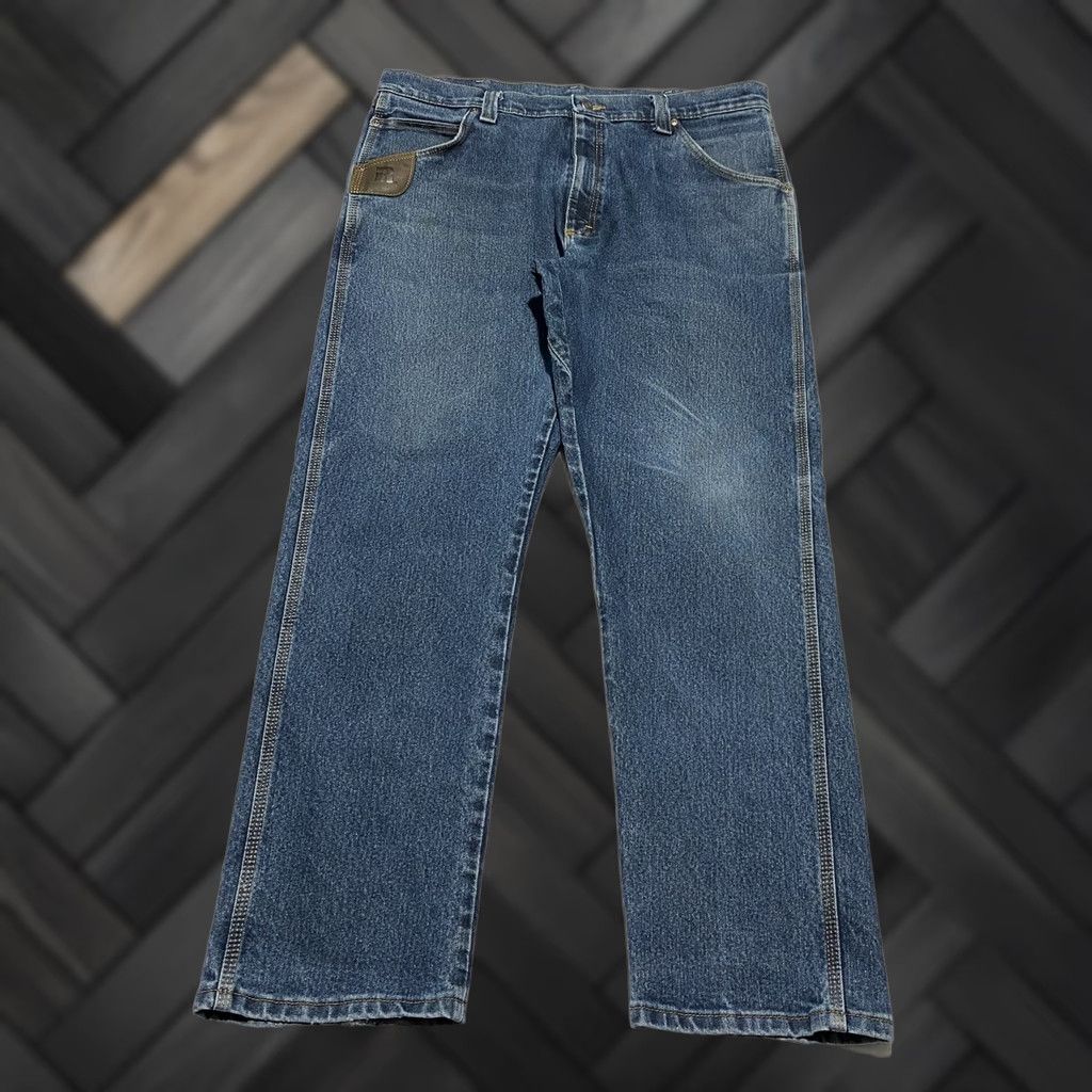 Wrangler Wrangler Riggs Jeans Mens 38x30 Blue Straight Denim Workwear Pants Jeans Size US 38 / EU 54 - 1 Thumbnail