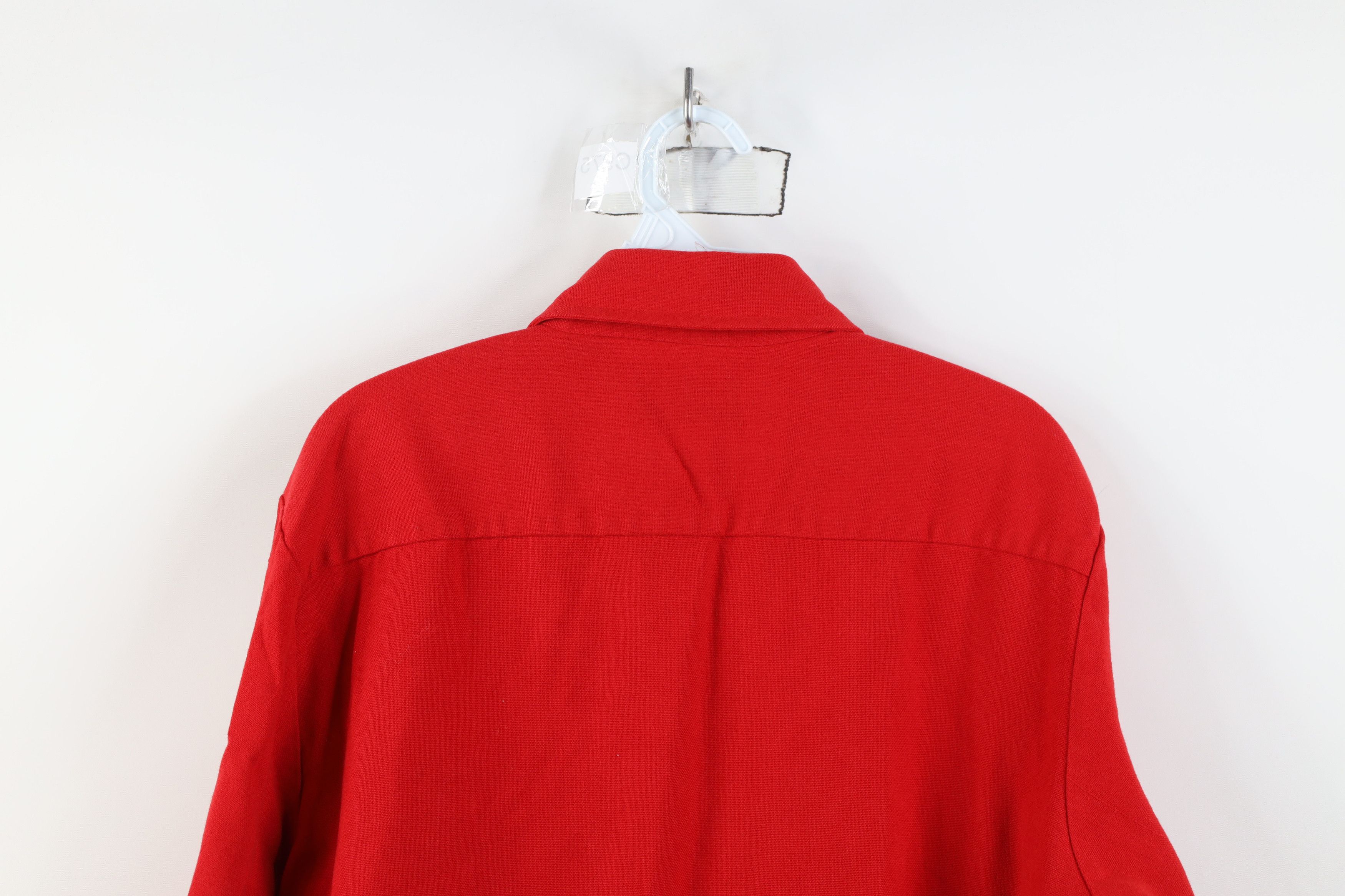 Vintage Vintage 90s Streetwear Pocket Knit Collared Button Shirt Red Size US M / EU 48-50 / 2 - 13 Thumbnail