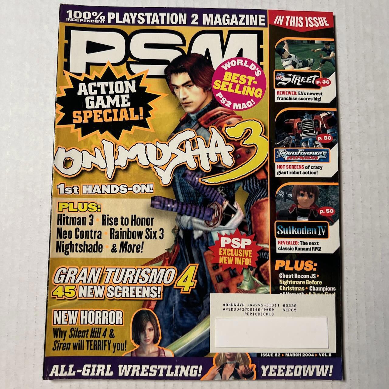 Playstation PSM Magazine #82 MAR 2004 Onimusha 3 Special PS2 Size ONE SIZE - 2 Thumbnail
