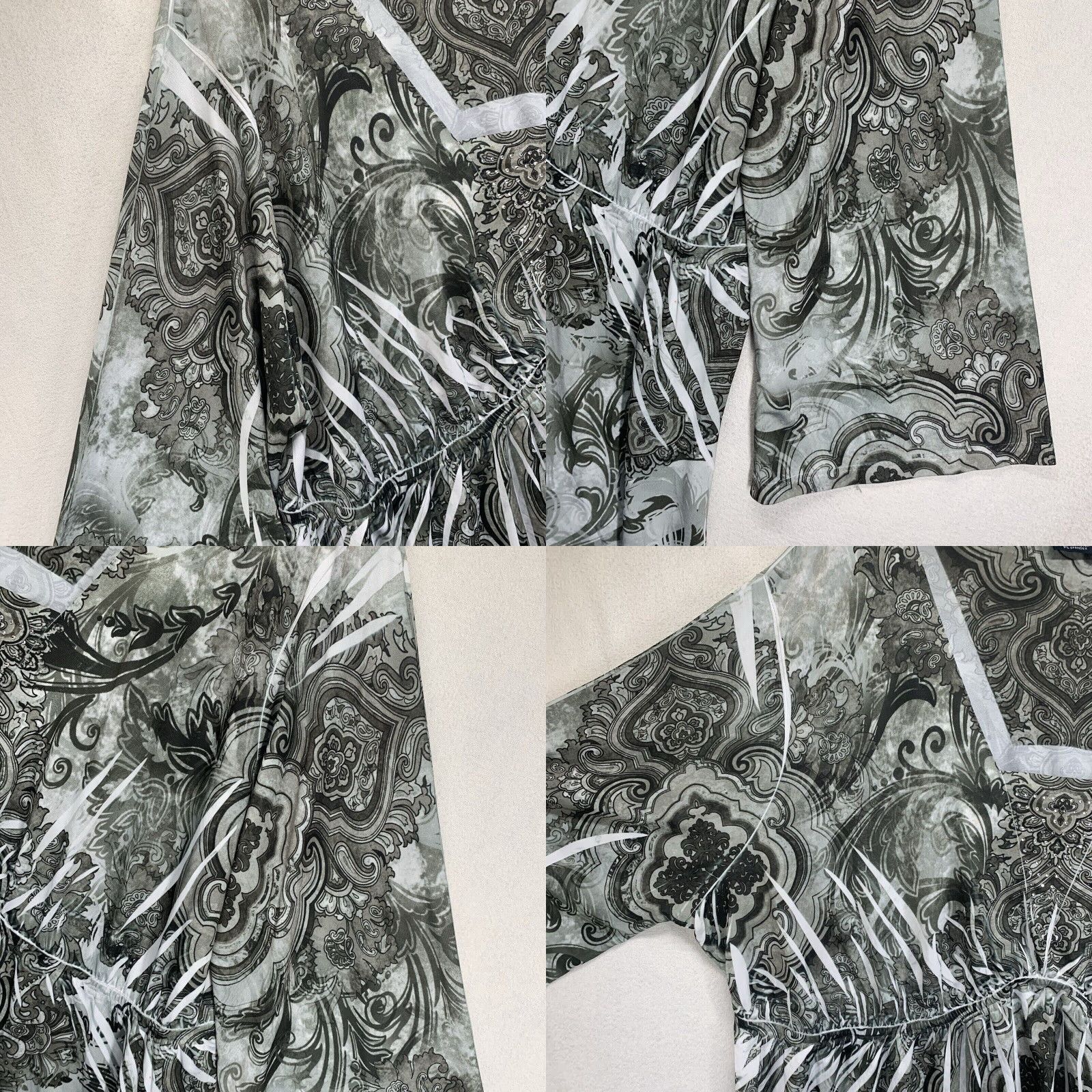 Faded Glory Faded Glory Tunic Blouse 3X Women Gray Geometric Boho Art 3/4 Sleeve Boat Neck Pullover Rhinestone Plus Size Ladies Fashion Size XXL / US 16-18 / IT 52-54 - 8 Thumbnail