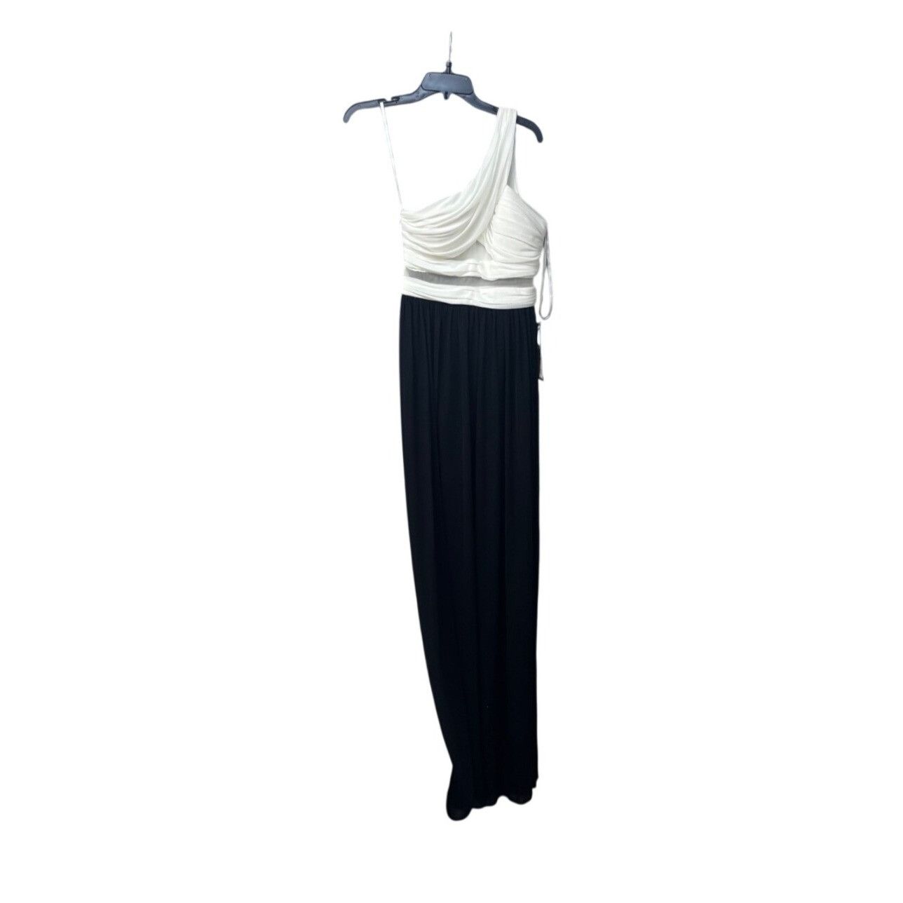 Other Blondies Nite One Shoulder Chiffon Prom Dress, Of White/Blac Size ONE SIZE - 3 Thumbnail