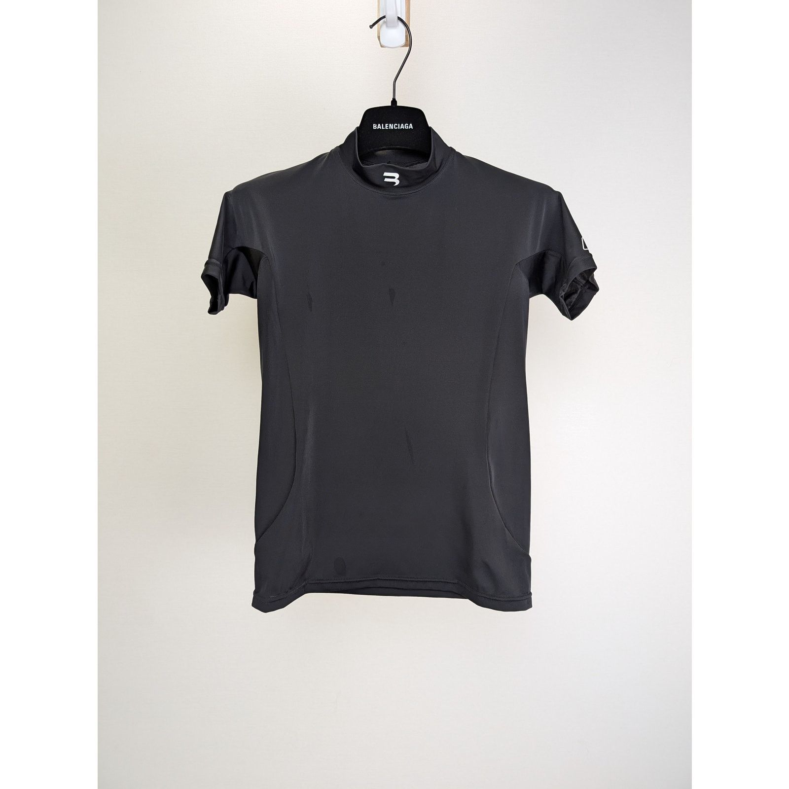 Balenciaga o1rshd1 Top Short Sleeve Fitted Top T-Shirt in Black Size US L / EU 52-54 / 3 - 2 Thumbnail