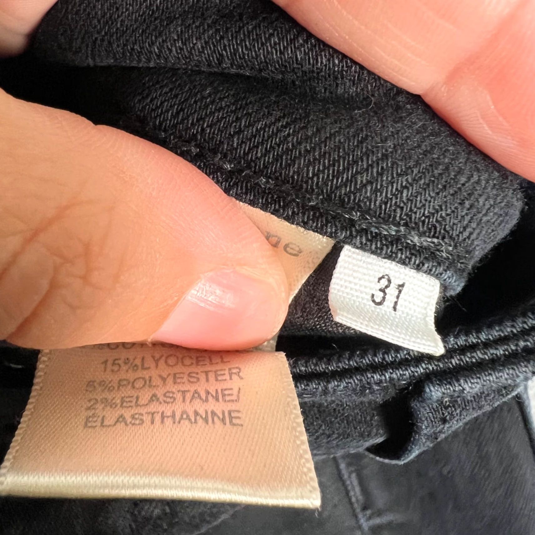 Rag & Bone Rag & Bone High-Rise Skinny Jeans Size 31 Black Denim Cotton Blend Womens Size 24" / US 00 / IT 34 - 5 Thumbnail