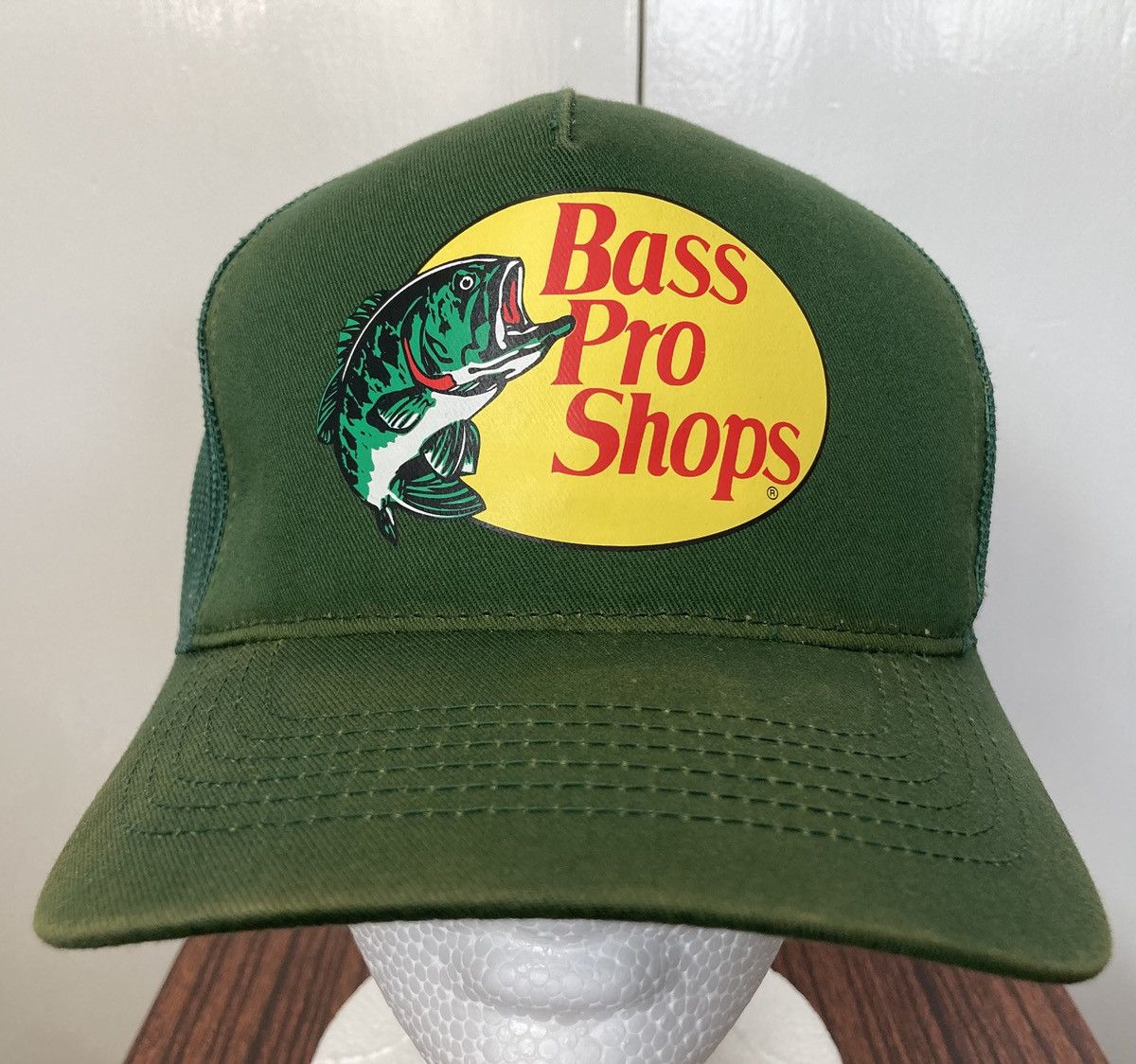 Bass Pro Shops × Vintage BASS PRO SHOPS SNAPBACK HAT CAP TRUCKER MESH GREEN FISHING Size ONE SIZE - 3 Thumbnail