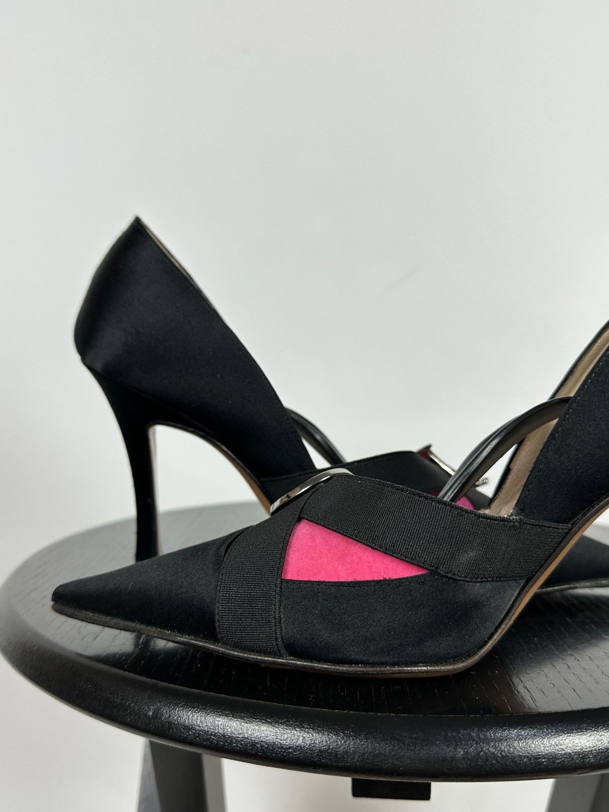 Dior Vintage Dior John Galliano Era Satin Crystal D Logo Heels Size US 8 / IT 38 - 18 Thumbnail
