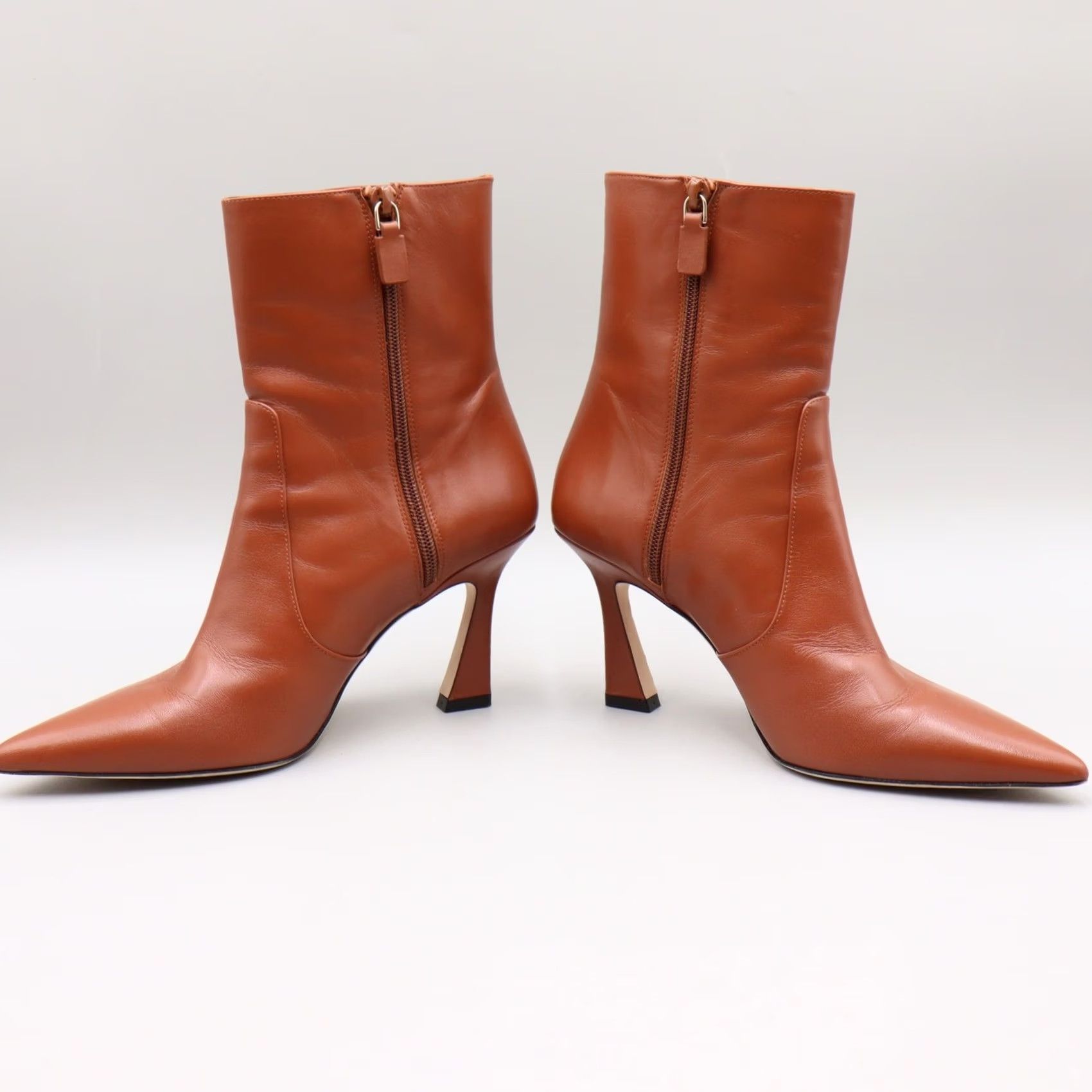 Stuart Weitzman Stuart Weitzman Vinnie Zip Bootie Womens 8.5B Cognac Brown Leather Size US 9 / IT 39 - 4 Thumbnail