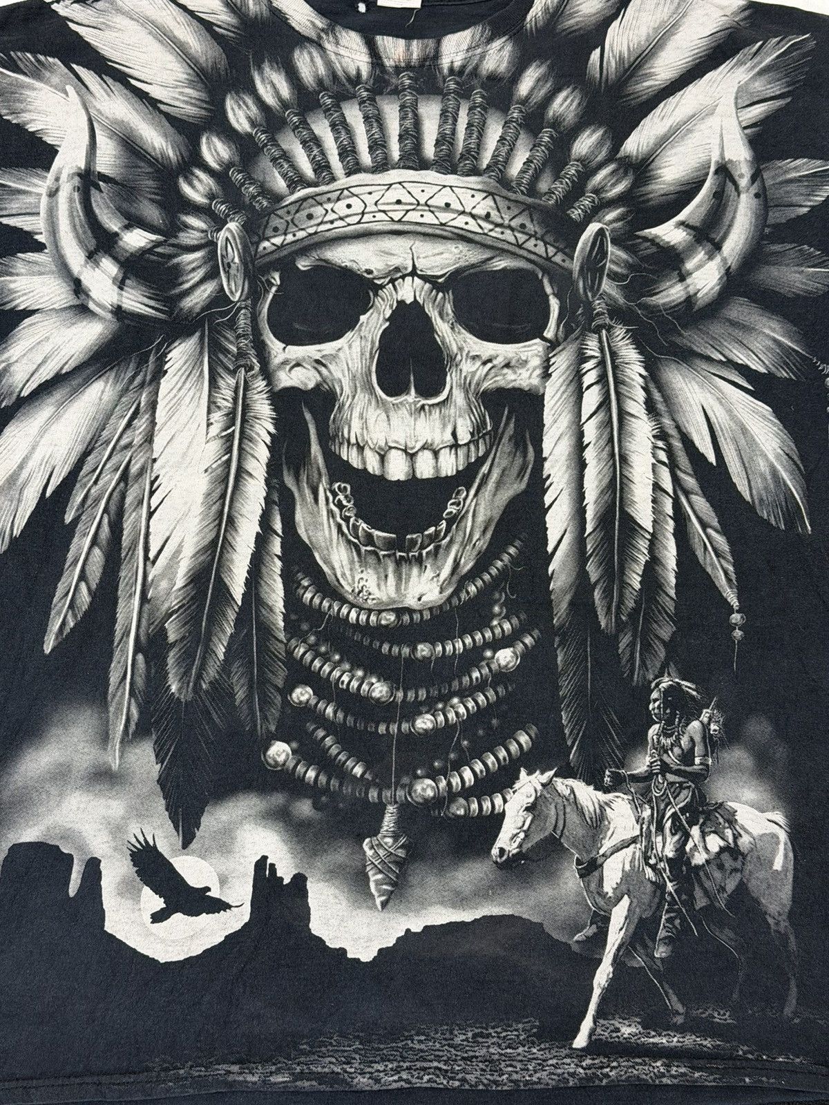 Other Vintage Native American Chief Skull black t-shirt Size US XXL / EU 58 / 5 - 2 Thumbnail