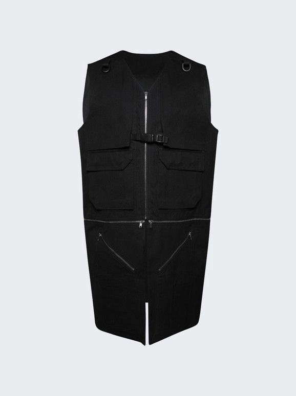 o1mle0226 Cappotto Senza Maniche Utility Vest in Black