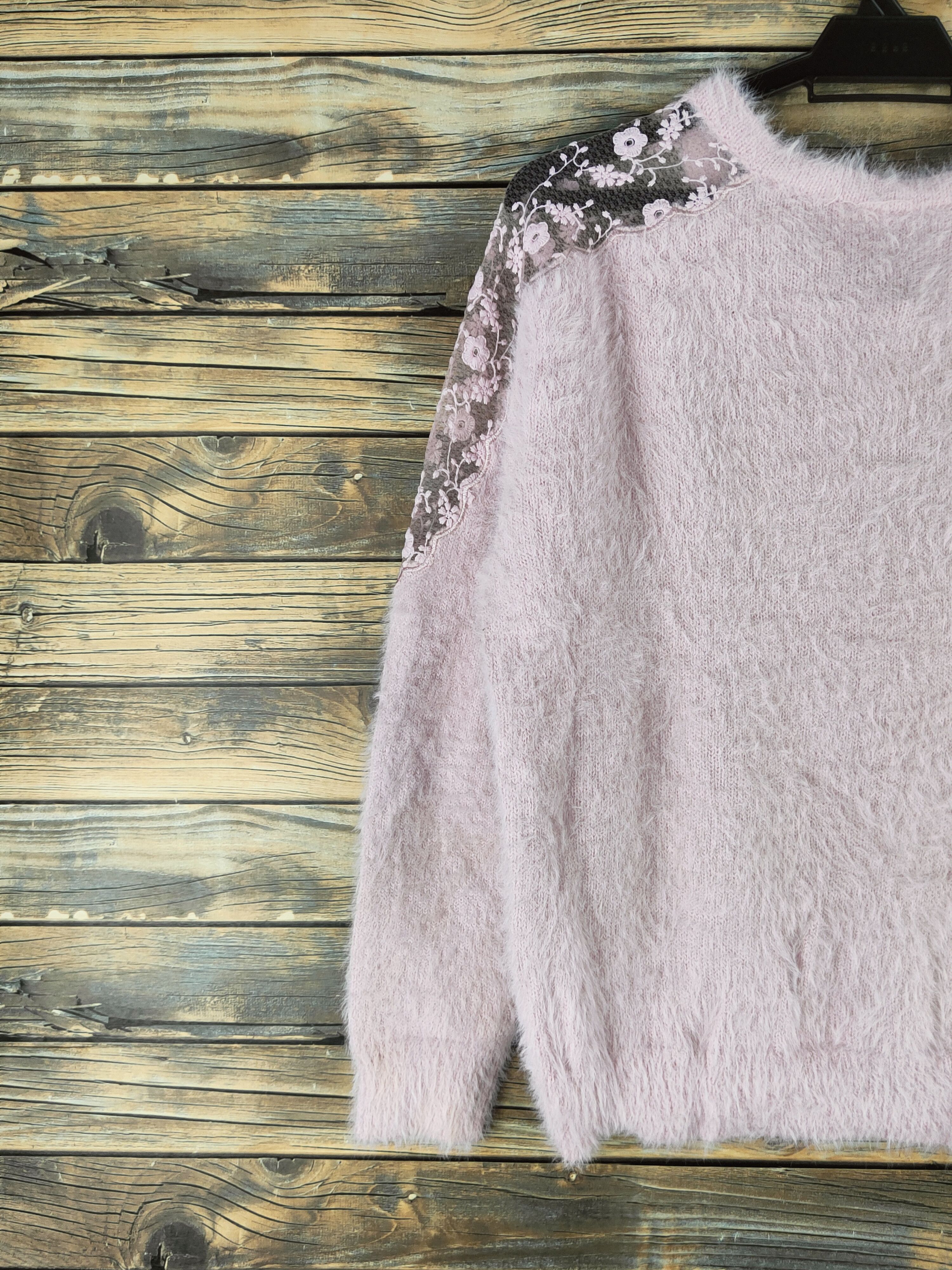 Japanese Brand DL Ingni Light Purple Fur Mohair Knitwear #46-552 Size M / US 6-8 / IT 42-44 - 8 Thumbnail