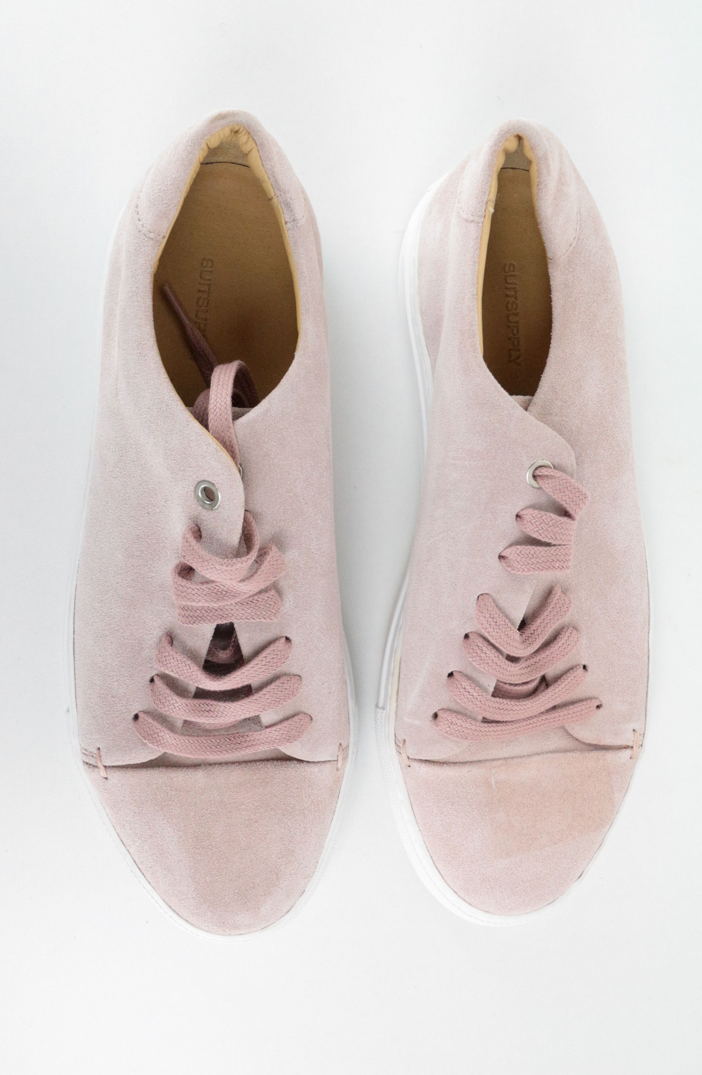 Suitsupply EU41 Pink Leather Suede Sneakers 67092 Size US 8 / EU 41 - 2 Thumbnail