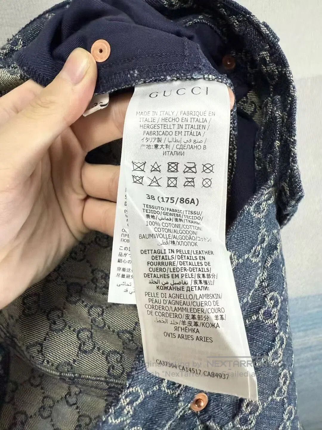 Gucci Gucci Blue Denim Pants with Logo Print. Size US 38 / EU 54 - 4 Thumbnail