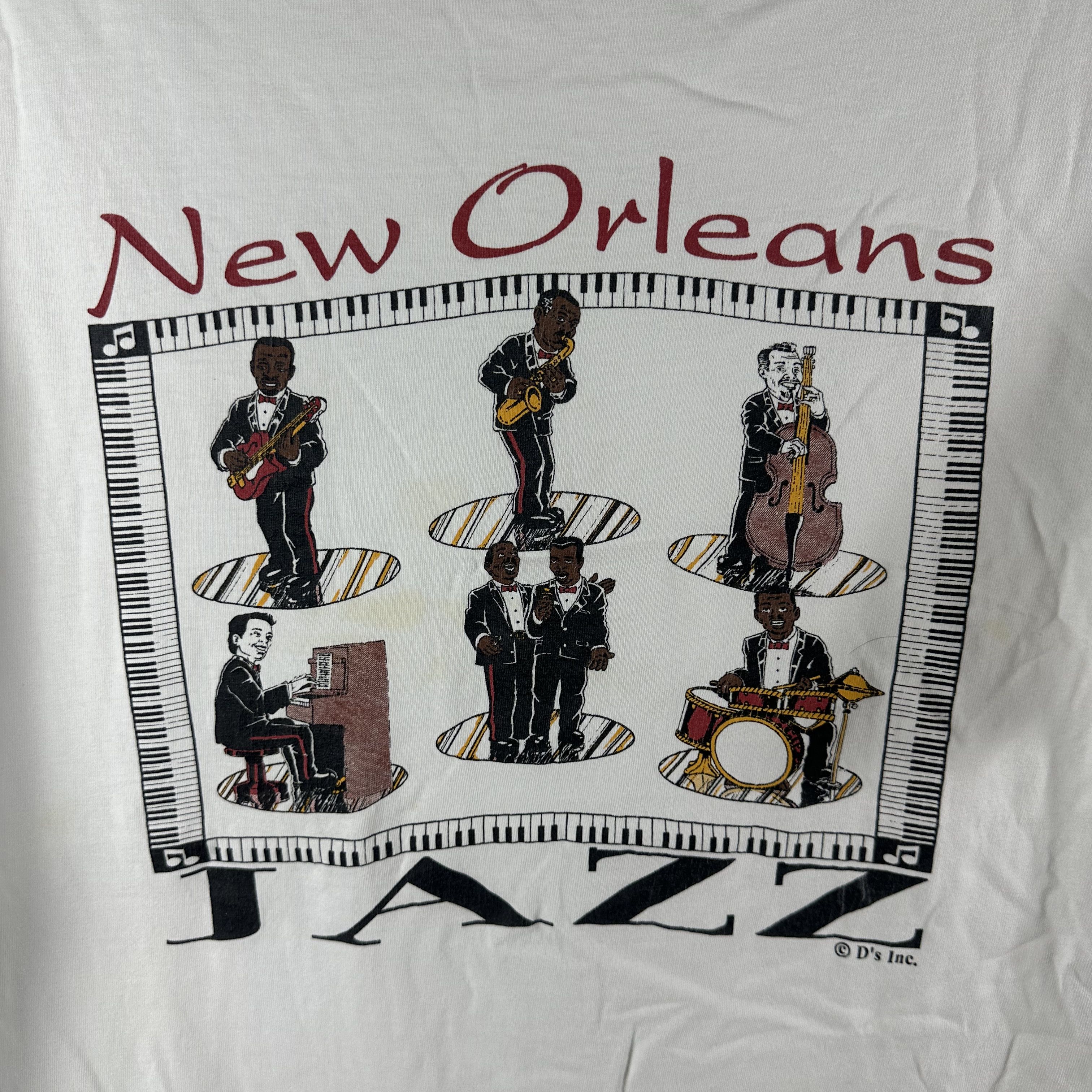 Vintage Vintage 90s New Orleans Jazz Music Single Stitch T-Shirt Size US XL / EU 56 / 4 - 2 Thumbnail