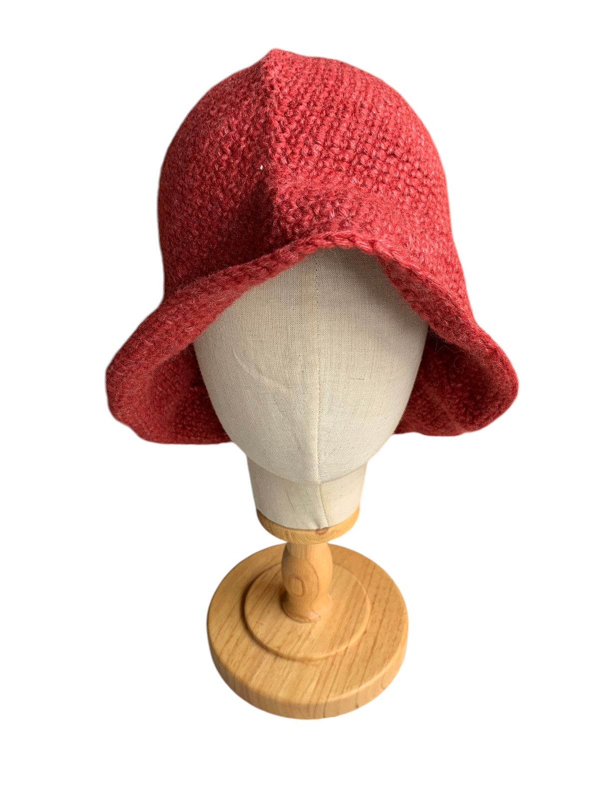 Handmade × Japanese Brand Knitted Crochet Hippies style Big Bucket Hats Size ONE SIZE - 6 Thumbnail
