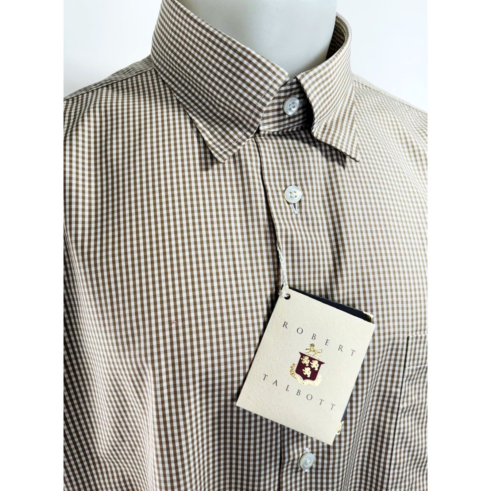Robert Talbott Robert Talbott Shirt Mens 19 / 38 Brown Bespoke NEW TAGS Big Tall Check Plaid Size US XXL / EU 58 / 5 - 2 Thumbnail