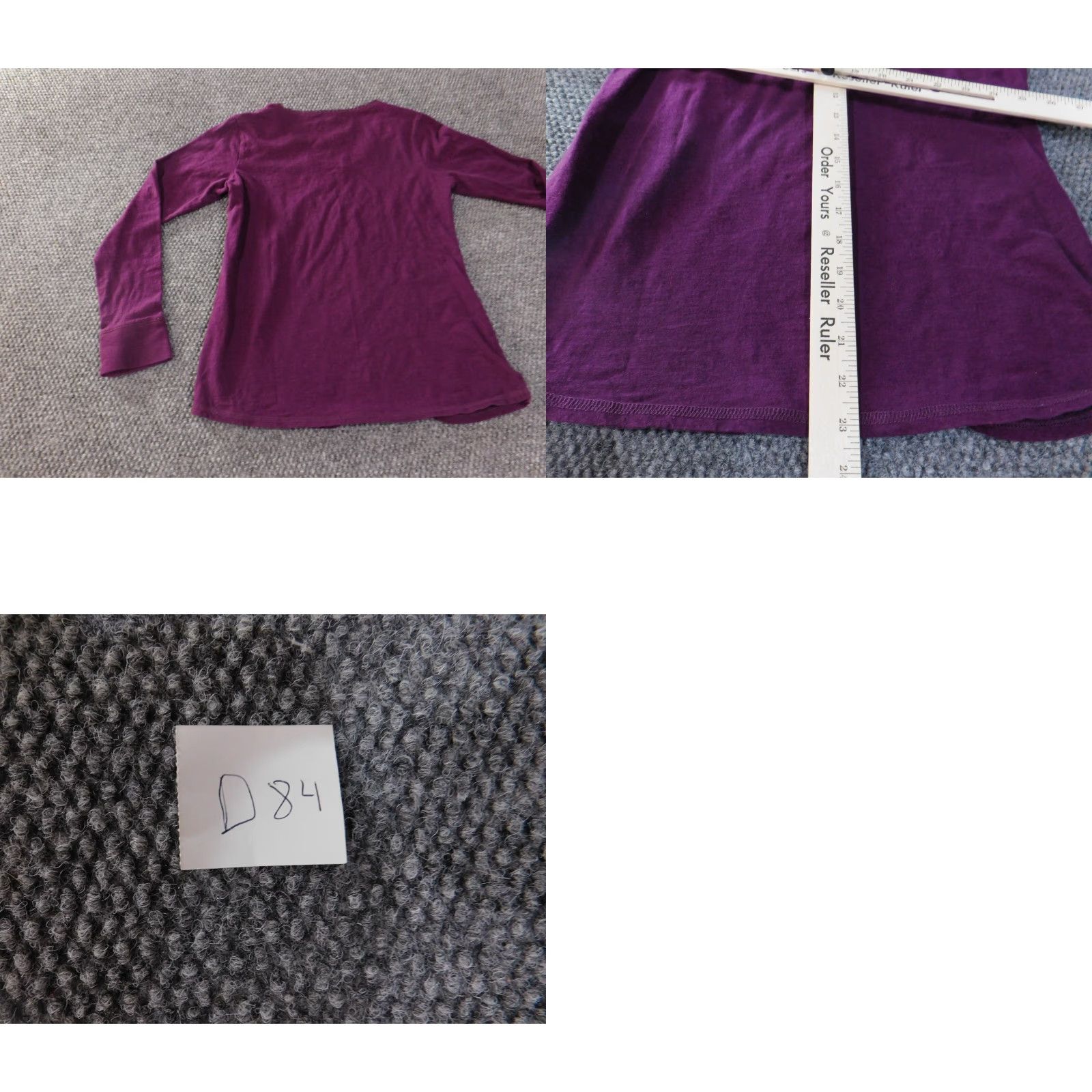 Vintage Woolrich Blouse Shirt Womens L Purple V-Neck Pullover Knit Cotton Casual Regular Basic Designer Size L / US 10 / IT 46 - 8 Thumbnail
