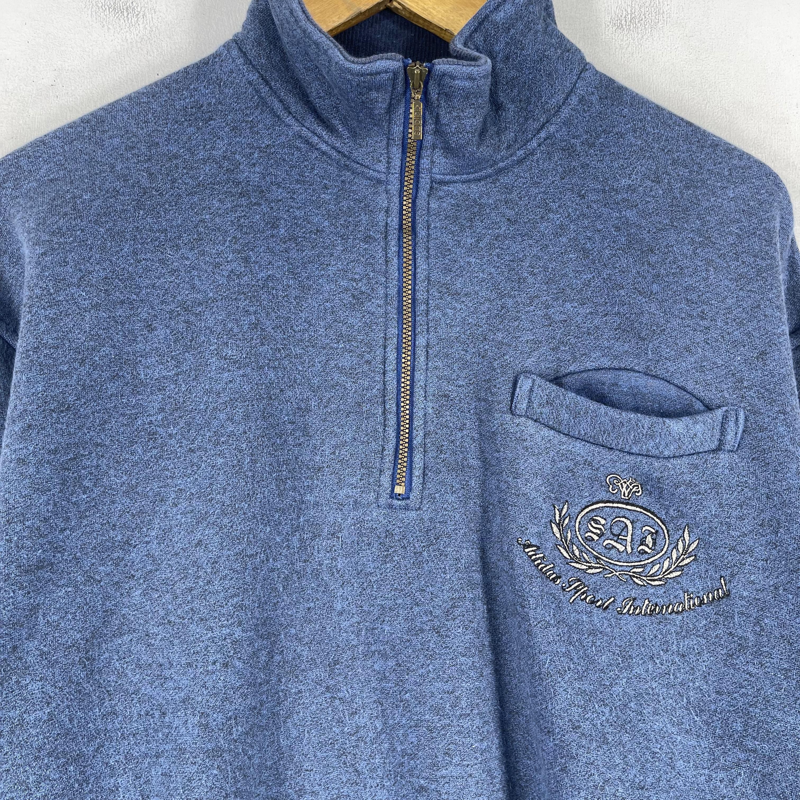 Adidas Vintage ADIDAS Trefoil Half Zipper Sweater Size US L / EU 52-54 / 3 - 2 Thumbnail