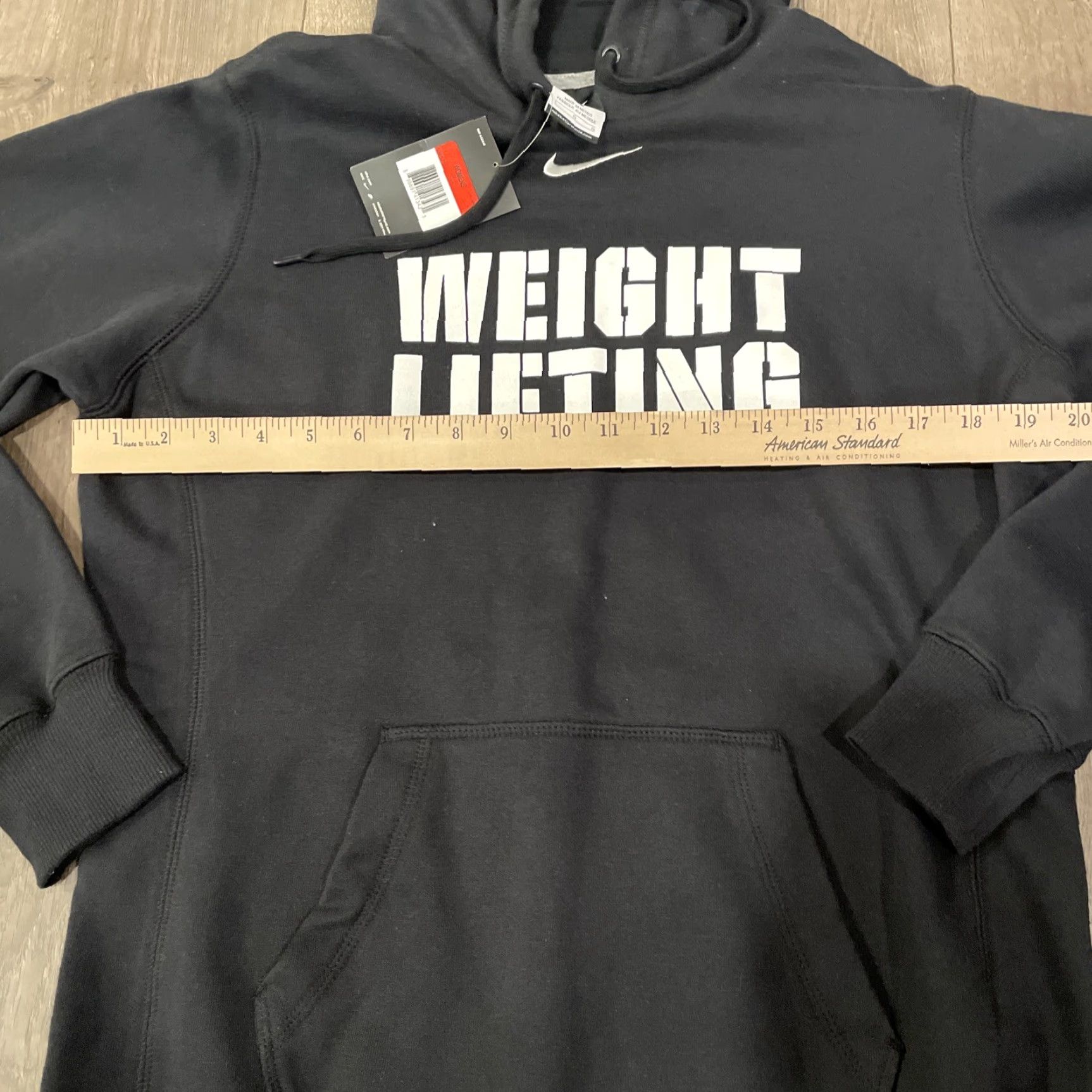 Nike VINTAGE Nike Center Swoosh Hoodie Black Large 90s Gym Womens Size L / US 10 / IT 46 - 5 Thumbnail
