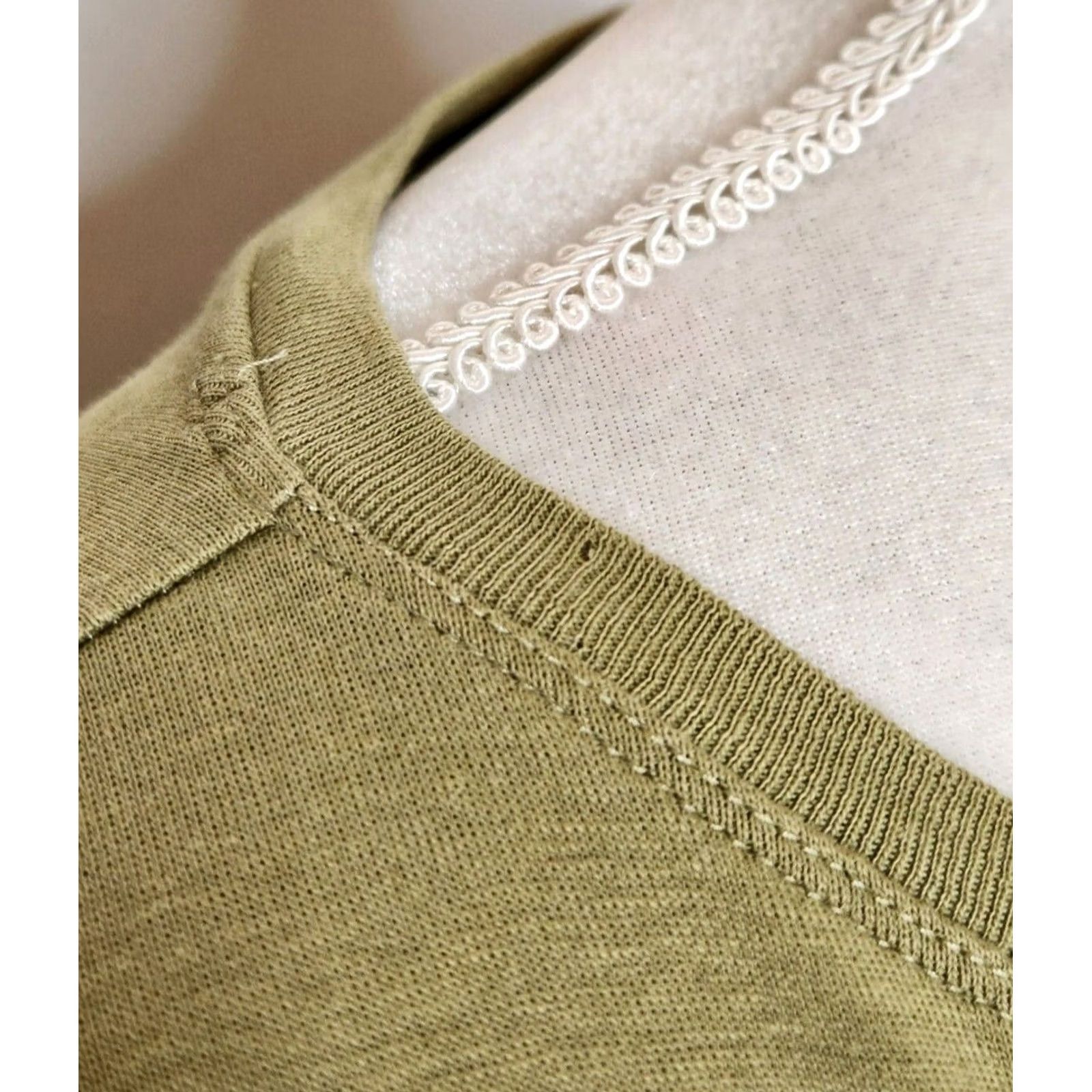 J. Jill J Jill Womens L Pima 3/4 Sleeve Top Olive Green Shirt Size L / US 10 / IT 46 - 5 Thumbnail