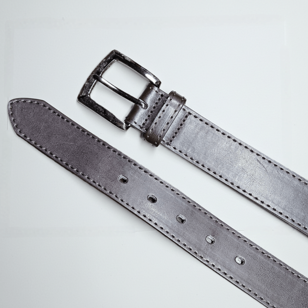 Bass Bass 37-41" Belt Dark Brown Vegan Leather Silver Buckle Size 38 - 6 Thumbnail