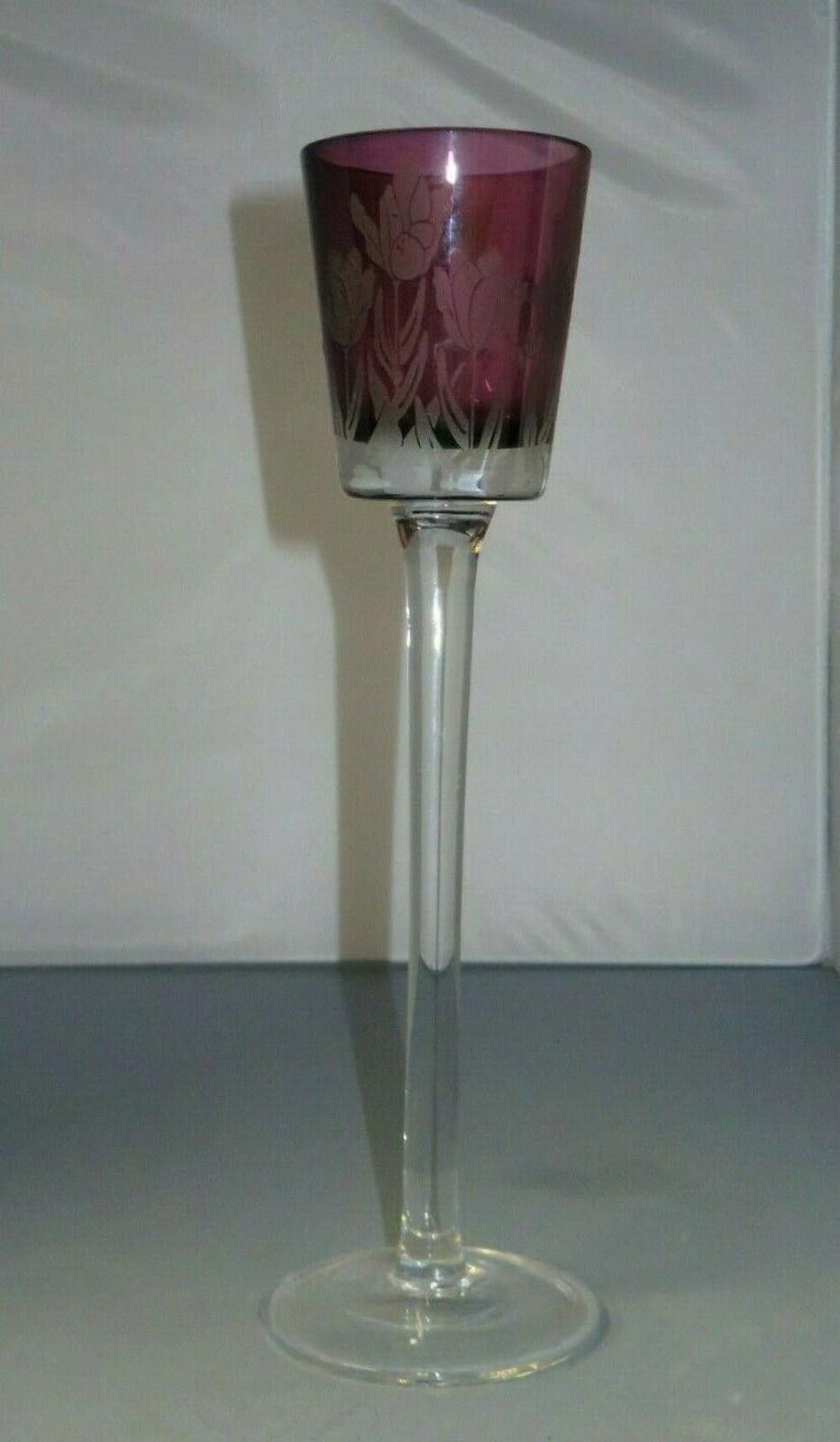 The Unbranded Brand Lovely Red And Clear Crystal Candle Holders 12 1/2" Size ONE SIZE - 3 Thumbnail