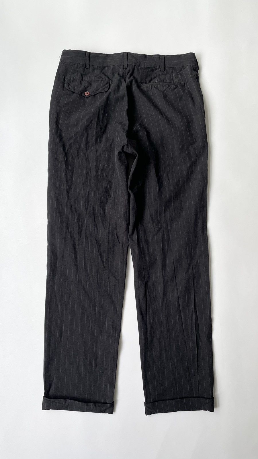 Comme des Garcons Black/Grey Pinstripe Tech Twill Trousers Size US 32 / EU 48 - 11 Thumbnail