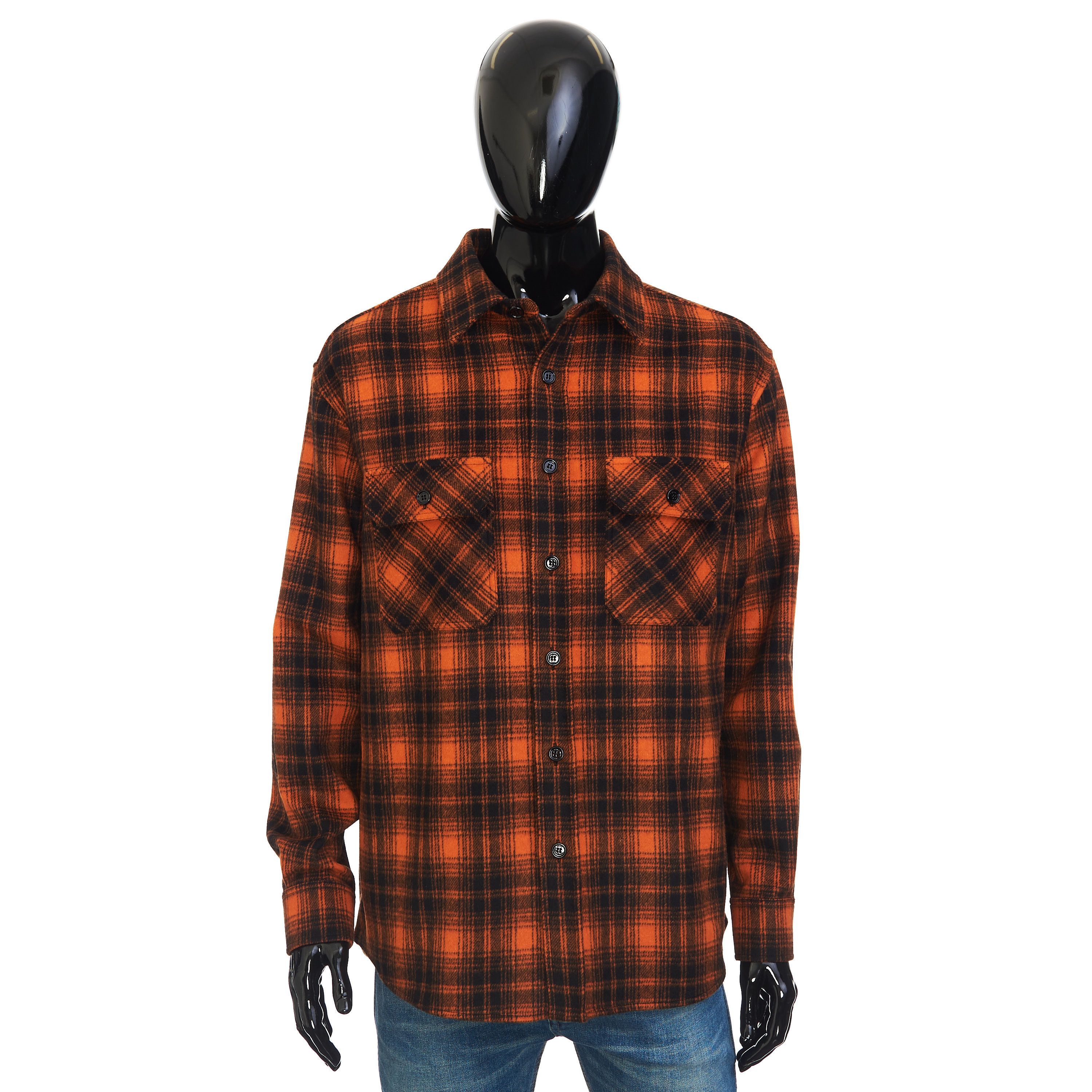 トップス CELINE 21AW Checked Wool Loose Shirts loose lumberjack shirt in check cotton - NAVY / BLUE | CELINE