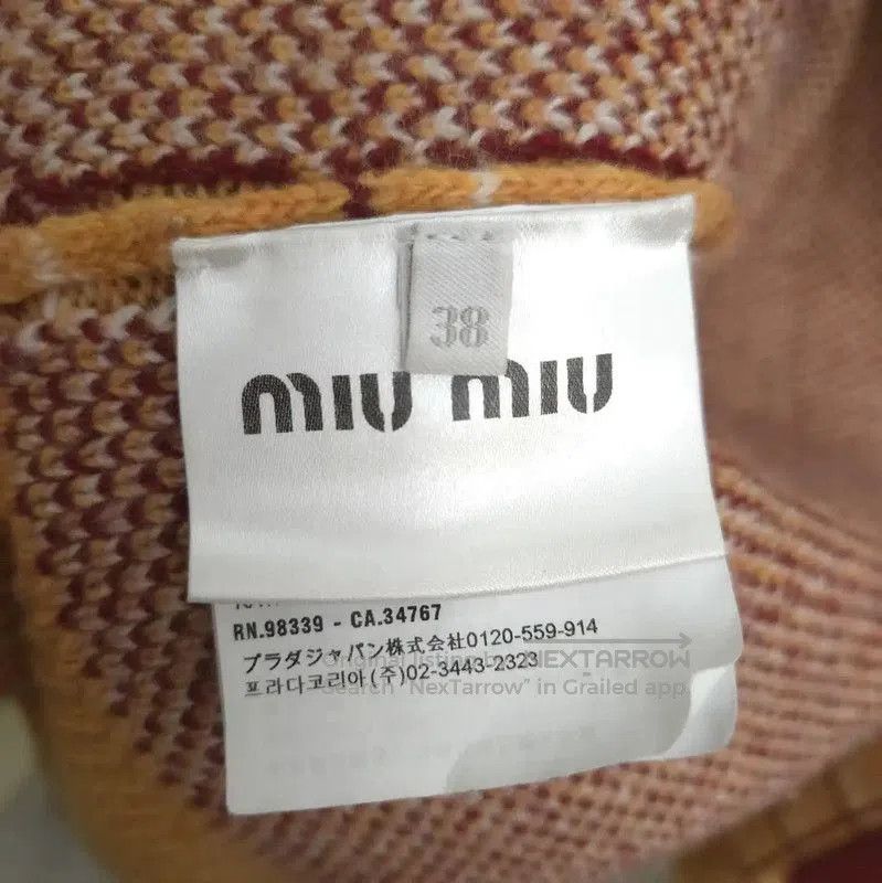 Miu Miu Miu Miu Orange Wool Plaid Long Cardigan . Size XXS / US 00 / IT 34 - 6 Thumbnail