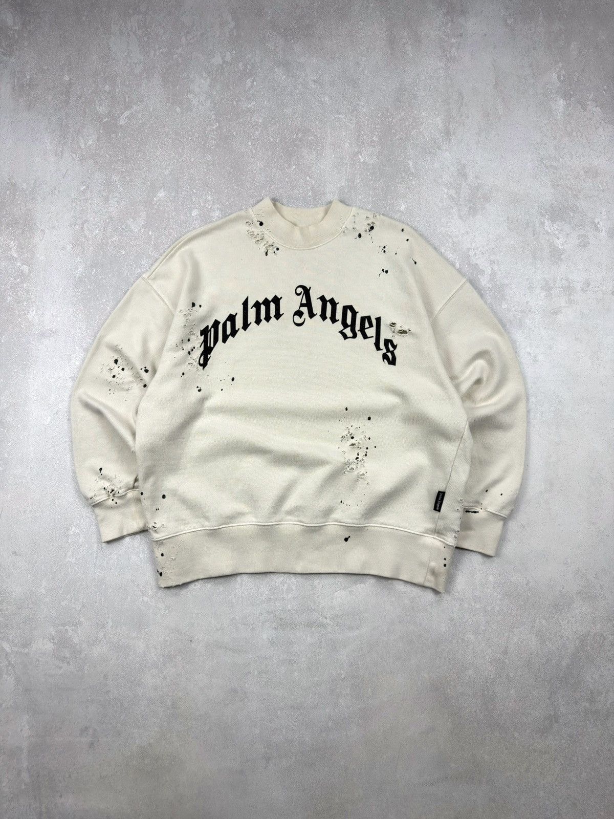 Palm Angels Palm Angeles GD Glittered Logo Distressed Sweatshirt Size US S / EU 44-46 / 1 - 1 Thumbnail