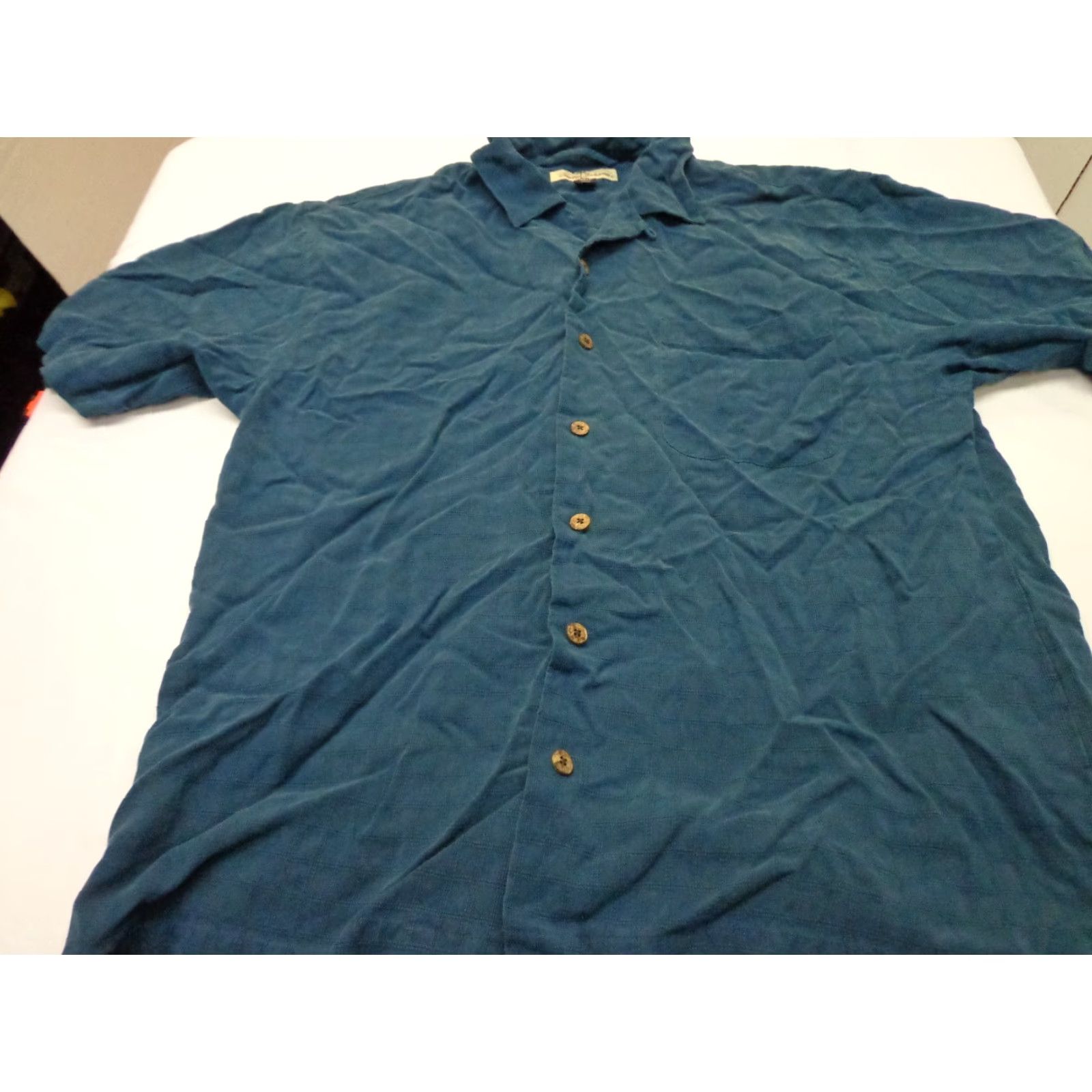 Tommy Bahama Tommy Bahama Silk Button-Up Short Sleeve Shirt M Blue Mens Short Sleeve Button-Up Shirt Silk M Blue Tommy Bahama Size US M / EU 48-50 / 2 - 2 Thumbnail