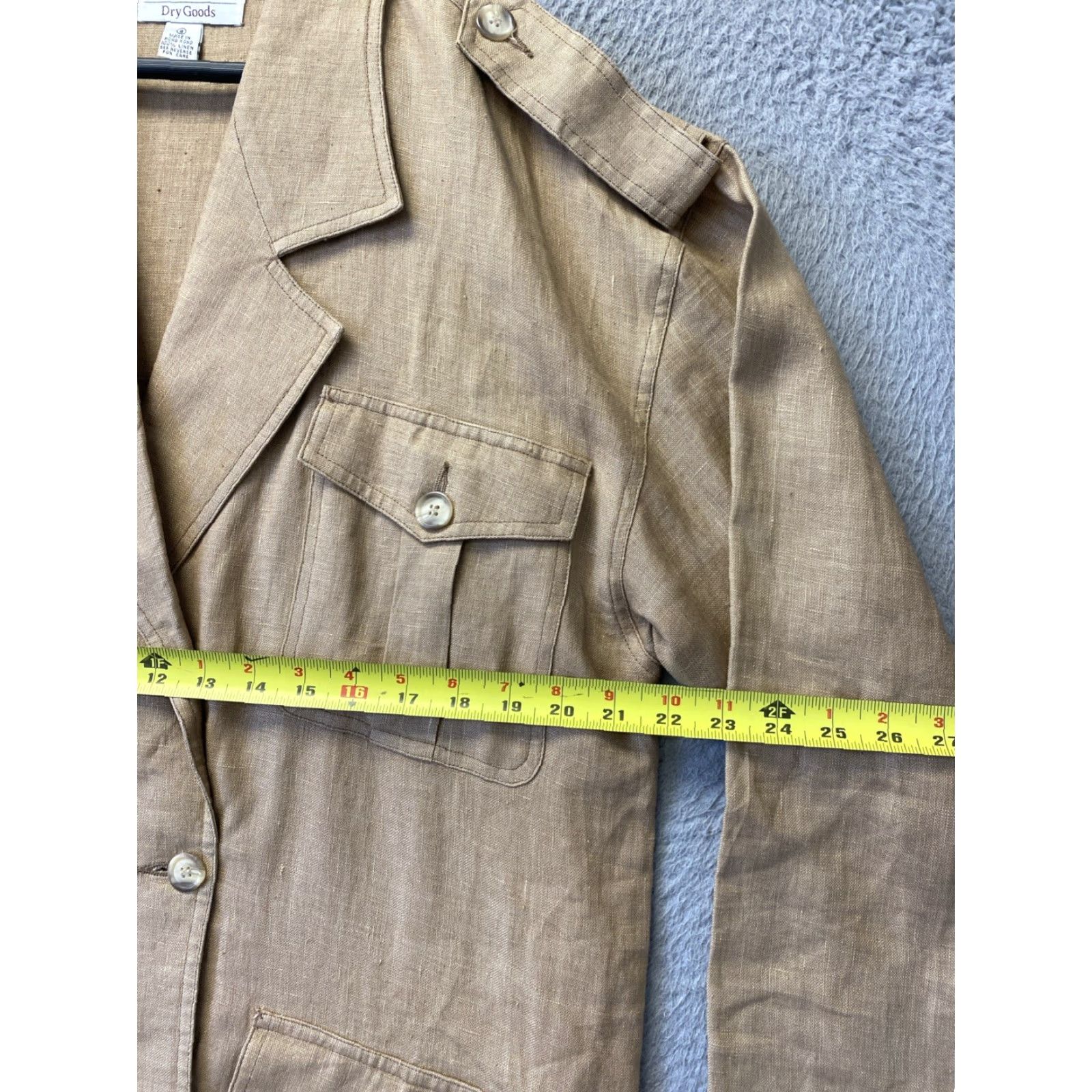 Vintage VINTAGE Cambridge Dry Goods Oversized Linen Blazer Jacket Coat Women Size 8 Gold All Seasons 80s 70s Parisian Flair Size M / US 6-8 / IT 42-44 - 5 Thumbnail
