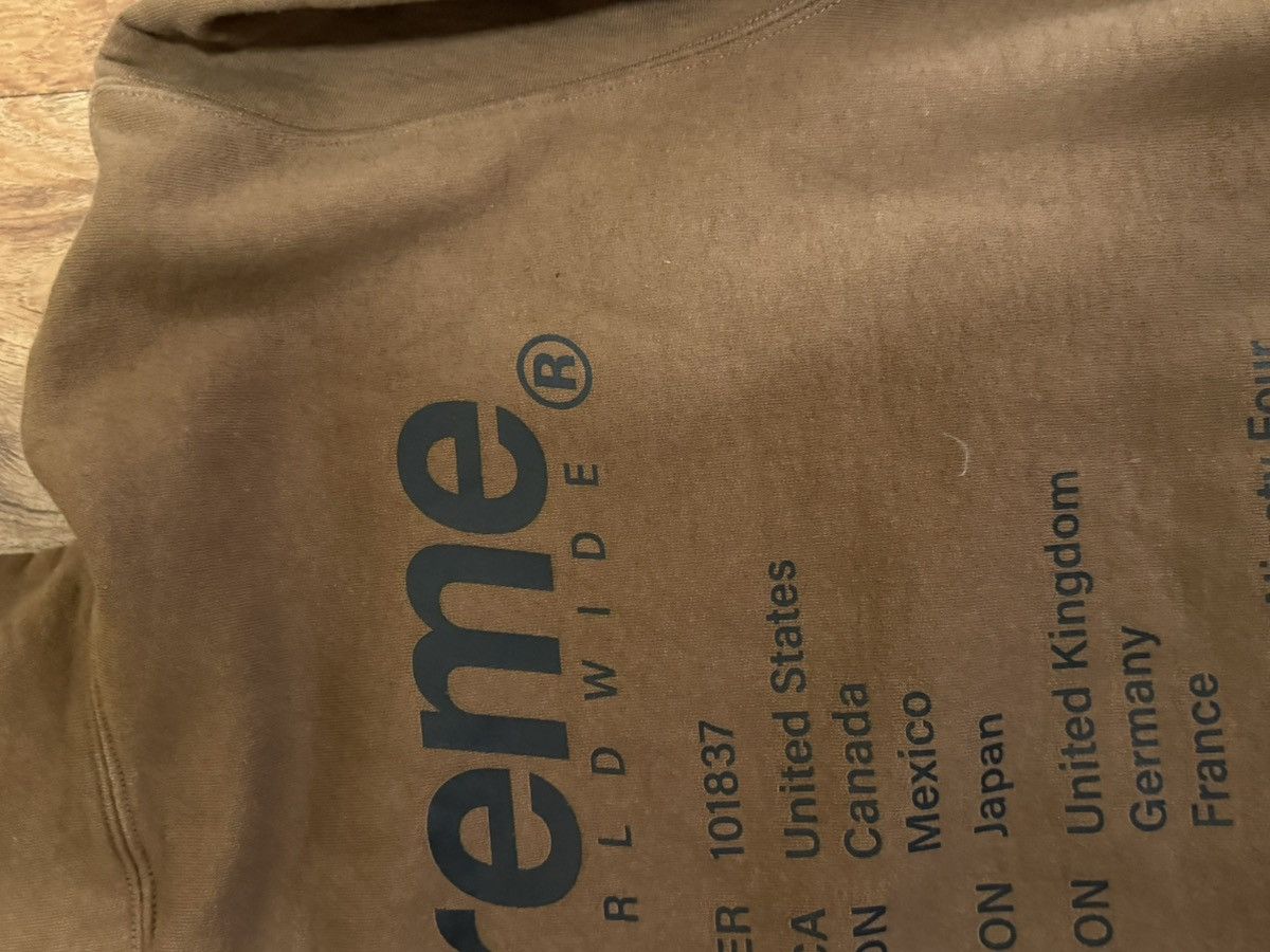 Supreme Supreme Worldwide Hooded Sweatshirt - Olive Brown Size US L / EU 52-54 / 3 - 14 Thumbnail