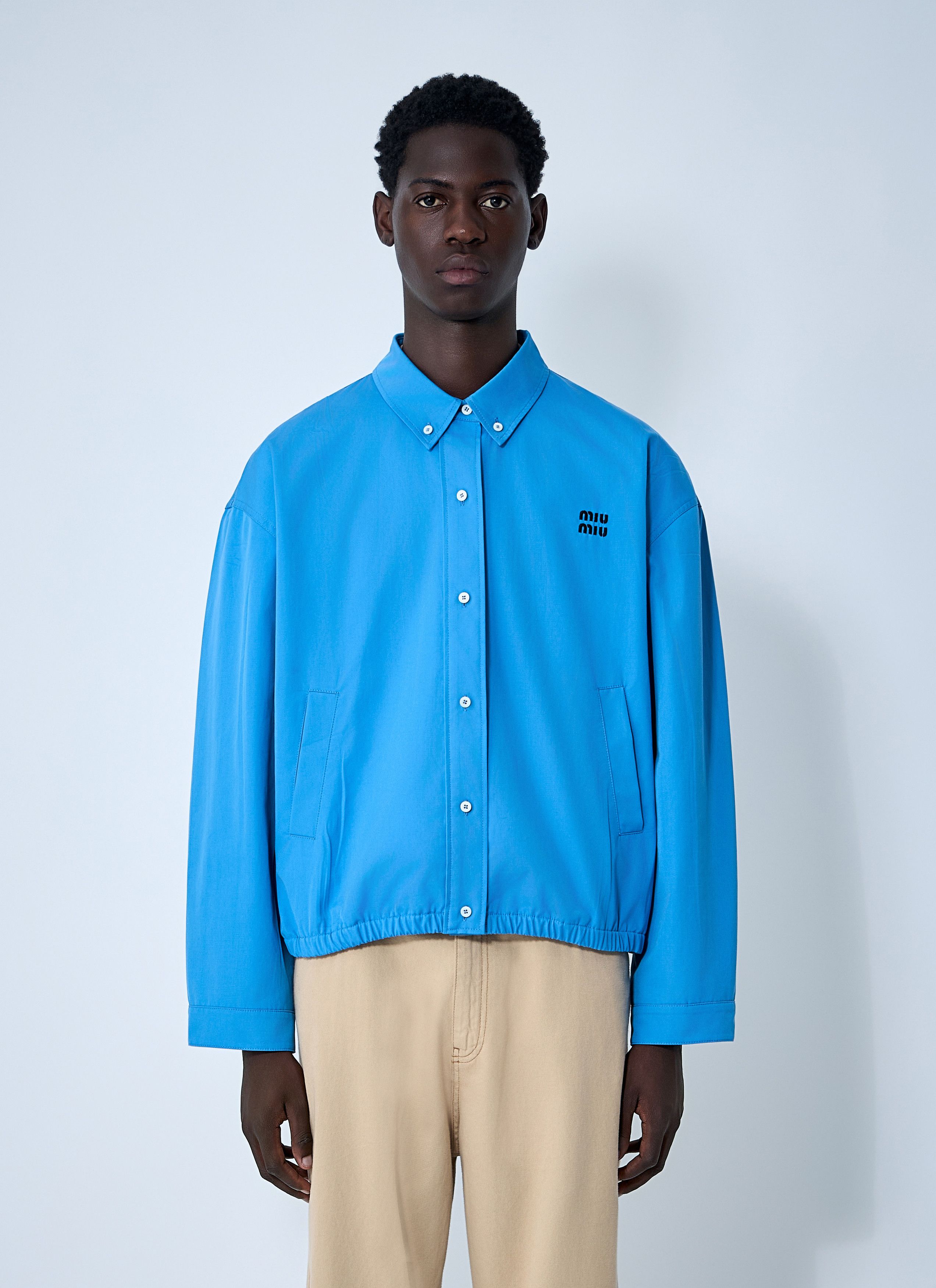 Miu Miu Logo Motif Blouson Jacket | Grailed