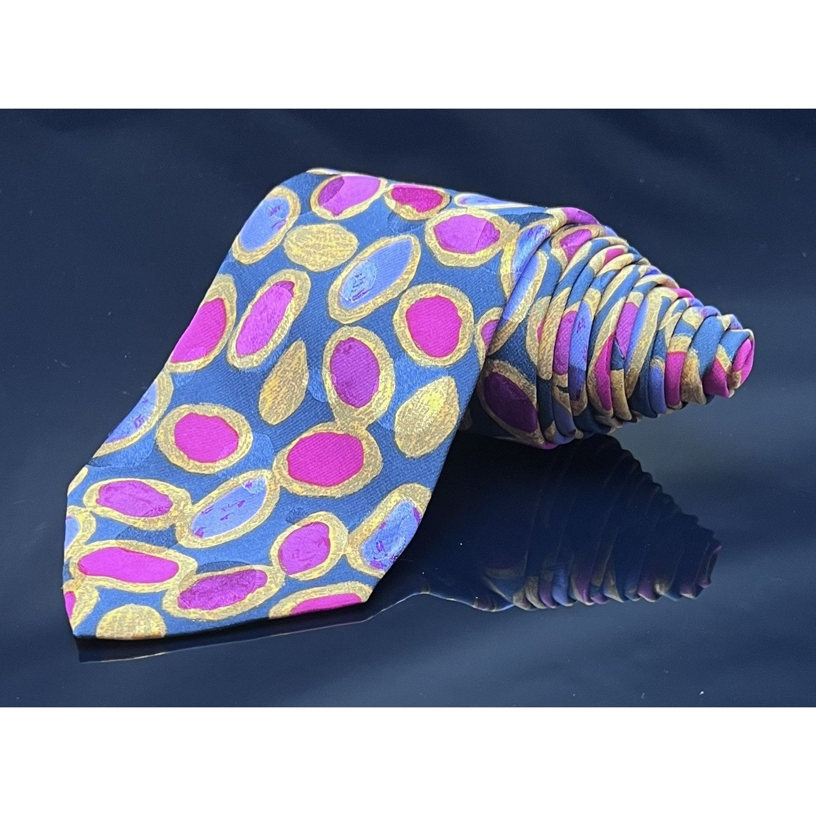 Brioni Vtg BRIONI Mens Silk Dress Tie Made In Italy Watercolor Polk Size ONE SIZE - 1 Thumbnail