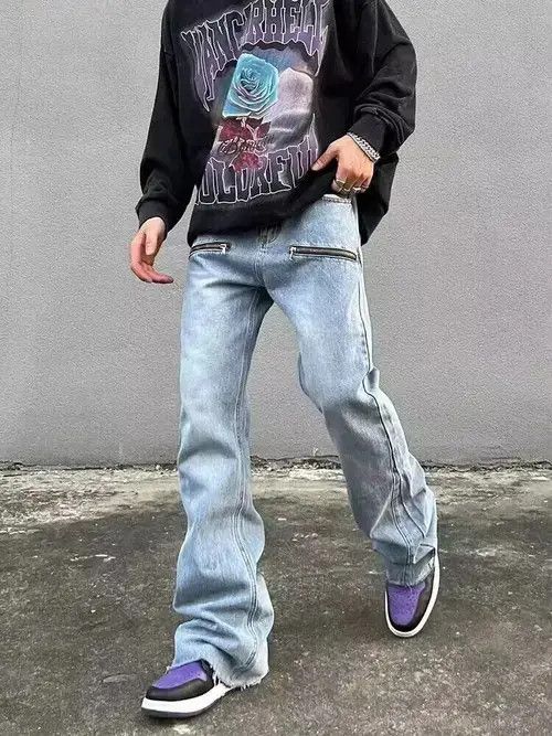 Homemade × Japanese Brand × Jean Vintage washed light blue zippered bootcut jeans Size US 32 / EU 48 - 2 Thumbnail