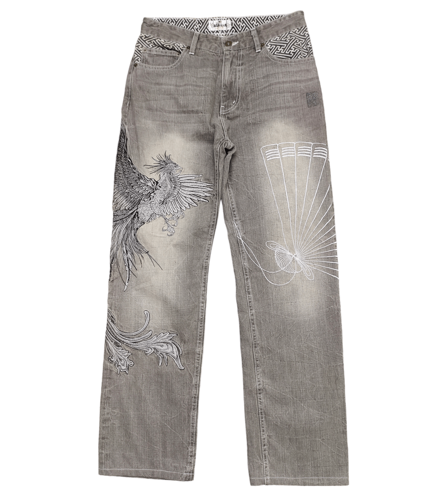 image of Vintage Karakuri Tamashi Sukajan Phoenix Embroidered Jeans, Men's (Size 30)