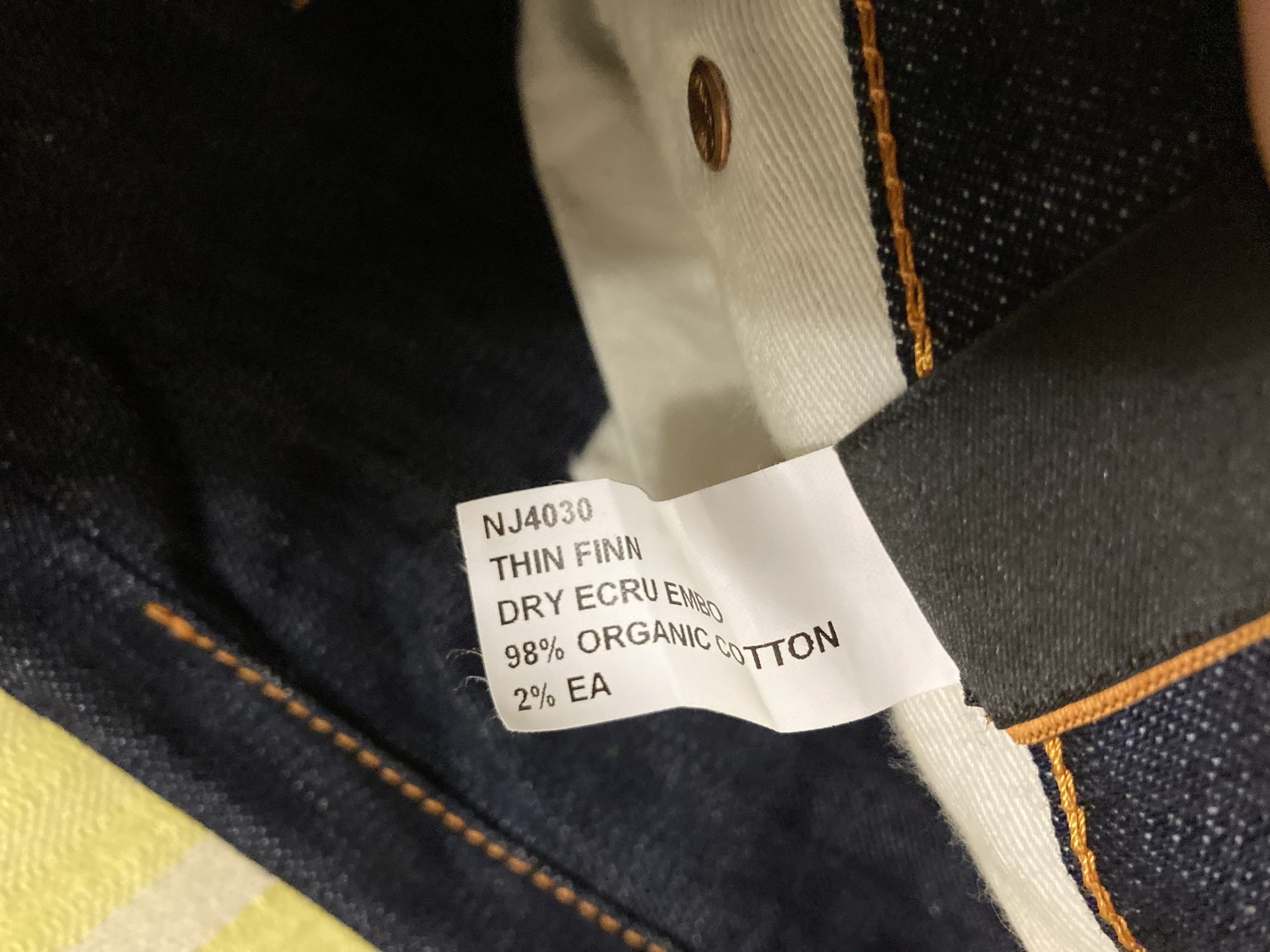 Nudie Jeans Nudie Jeans Thinn Finn Organic Dry Denim Ecru Jeans Size US 31 - 11 Thumbnail